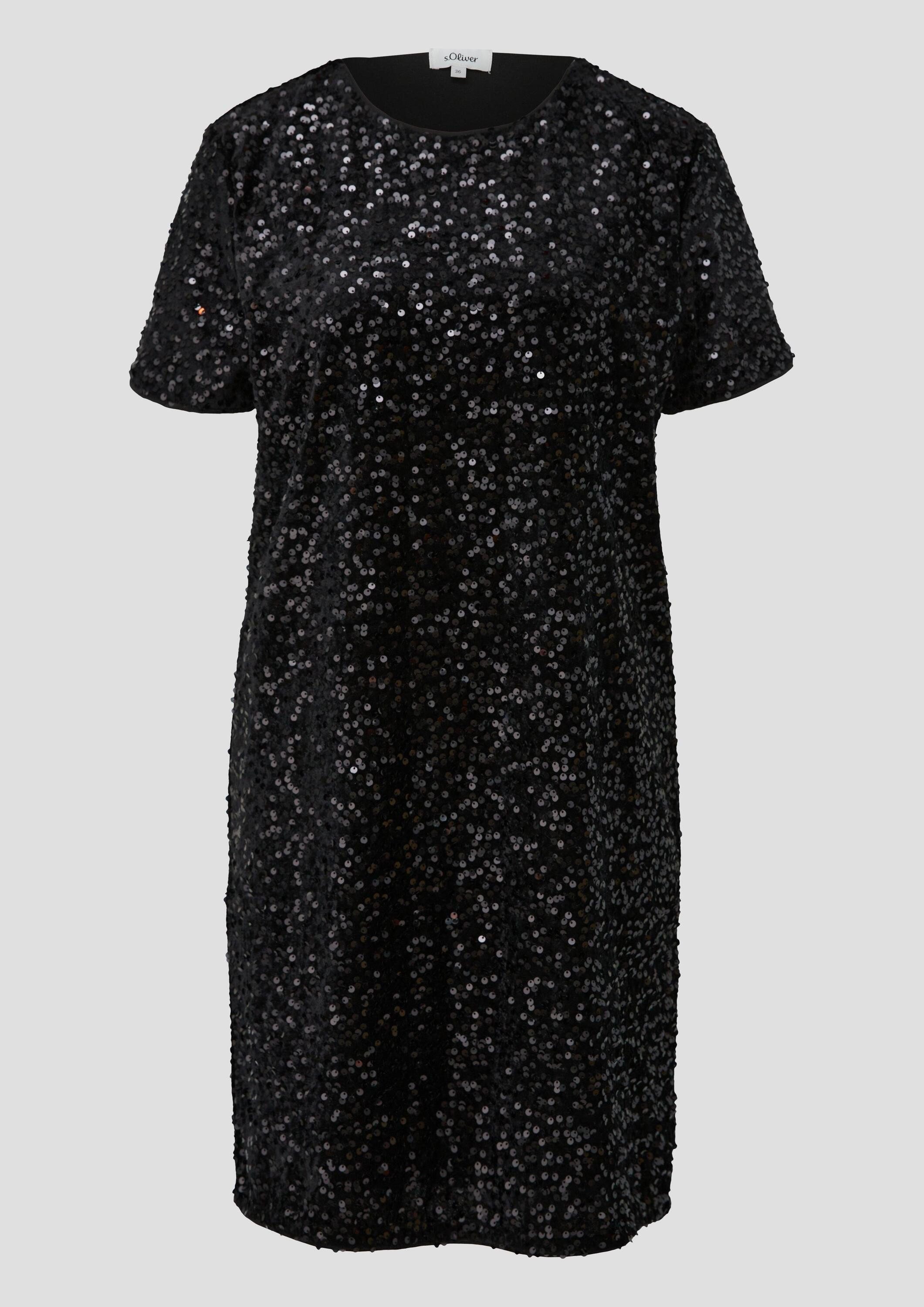 s.Oliver Minikleid Kleid Samtkleid mit Pailletten