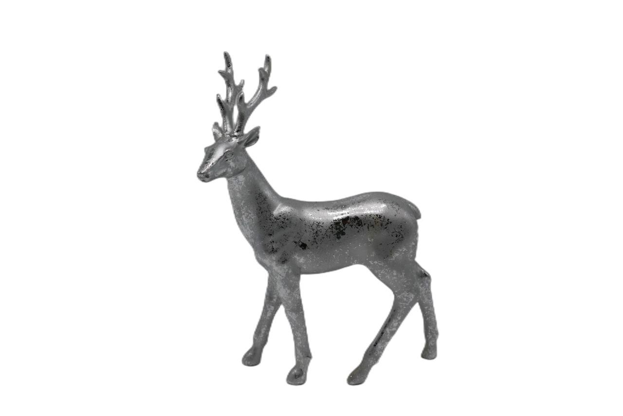 Trend Line Weihnachtsfigur TrendLine Dekofigur Rentier 30,2 x 21,5 cm silber