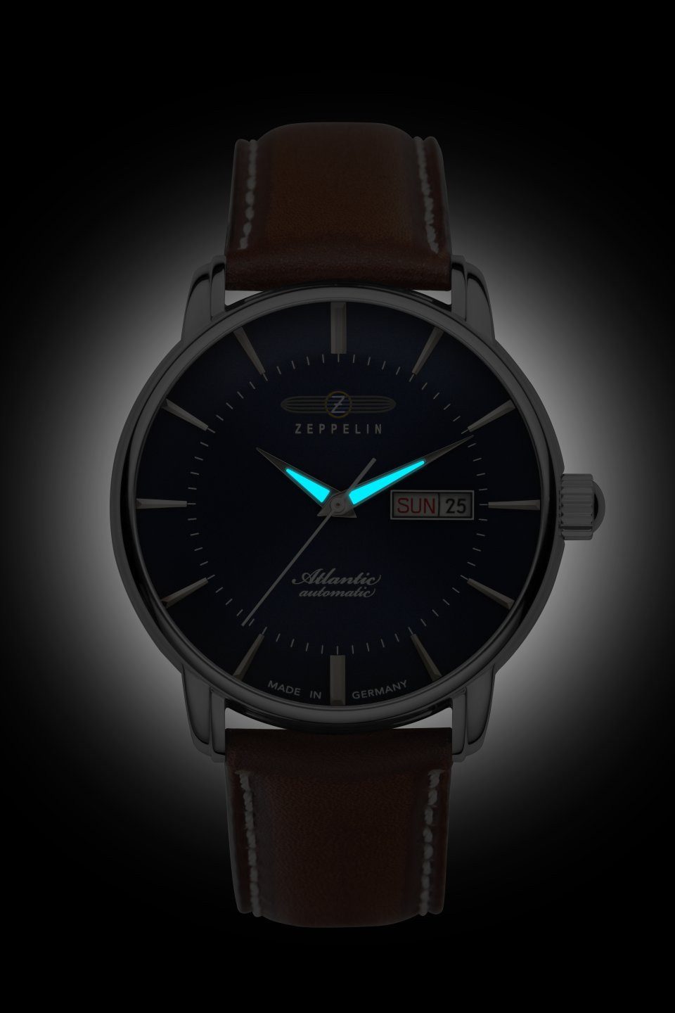 ZEPPELIN Automatikuhr Herrenuhr Zeppelin Automatik mit Datum und Lederarmband