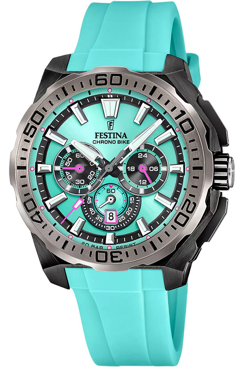 Festina Quarzuhr Chronograph Schwarz/Hellblau günstig online kaufen