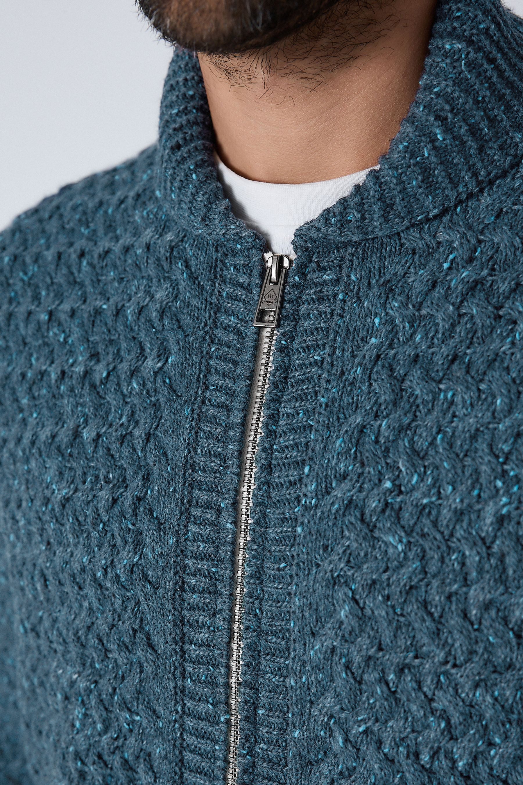 Next Strickjacke Regular Fit Strickjacke mit Reißverschluss (1-tlg)