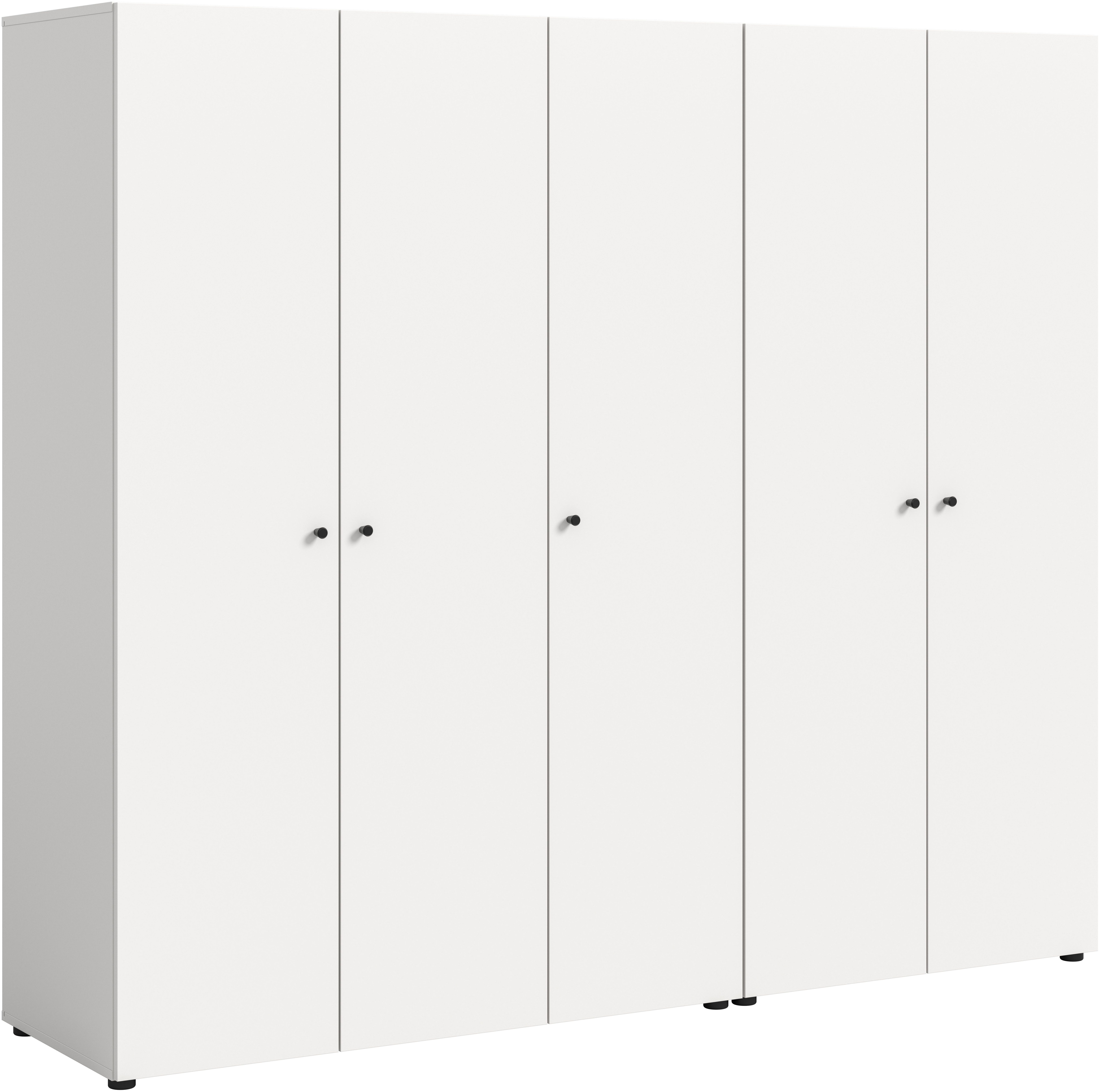Home affaire Kleiderschrank BILLINGS, TOPSELLER!, Schlafzimmerschrank, Schrank, Garderobenschrank (OTTO BESTSELLER, Garderobe & Schlafzimmer) Breite 200cm, weiß, 5-türig, inkl. 2 Kleiderstangen und 5 Ablageböden