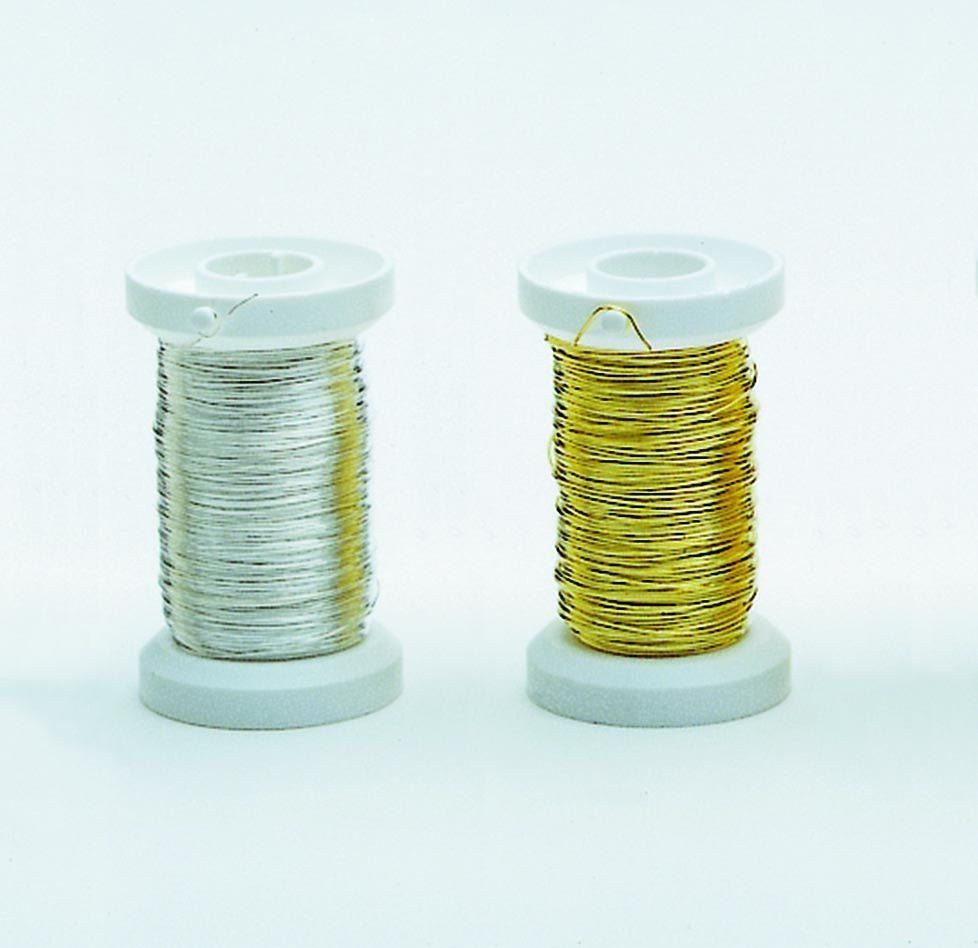 Bindedraht Glorex Silberdraht 0,25 mm x 40 m