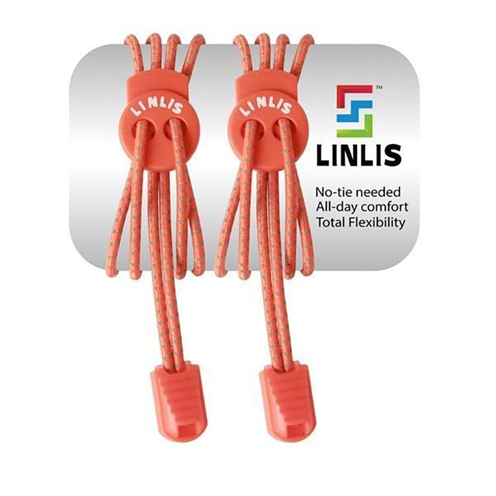 LINLIS Schnürsenkel Elastische Schnürsenkel ohne zu schnüren LINLIS Stretch FIT Komfort mit 27 prächtige Farben, Wasserresistenz, Strapazierfähigkeit, Anwenderfreundlichkeit Orange-2