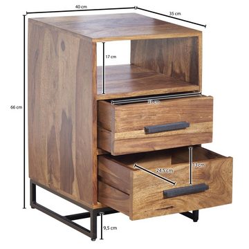 KADIMA DESIGN Nachttisch Nachtkommode im Industrial-Style - Holz und Metall