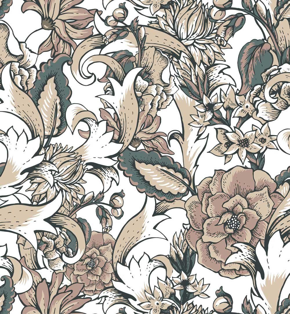 Thumbnail - MyMaxxi Sichtschutzstreifen Sichtschutzstreifen Vintage Blumen mit Blatt Sichtschutz Garten Zaun, (Vintage Blumen mit Bl...