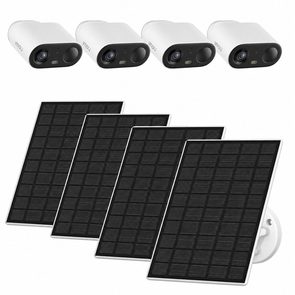 Imou Überwachungskamera Cell Go Full Color KIT Solar-Sicherheitskamera 4er Pack (Außenbereich, Smart Home, Outdoor WLAN Kamera mit Solarpanel, weiß)
