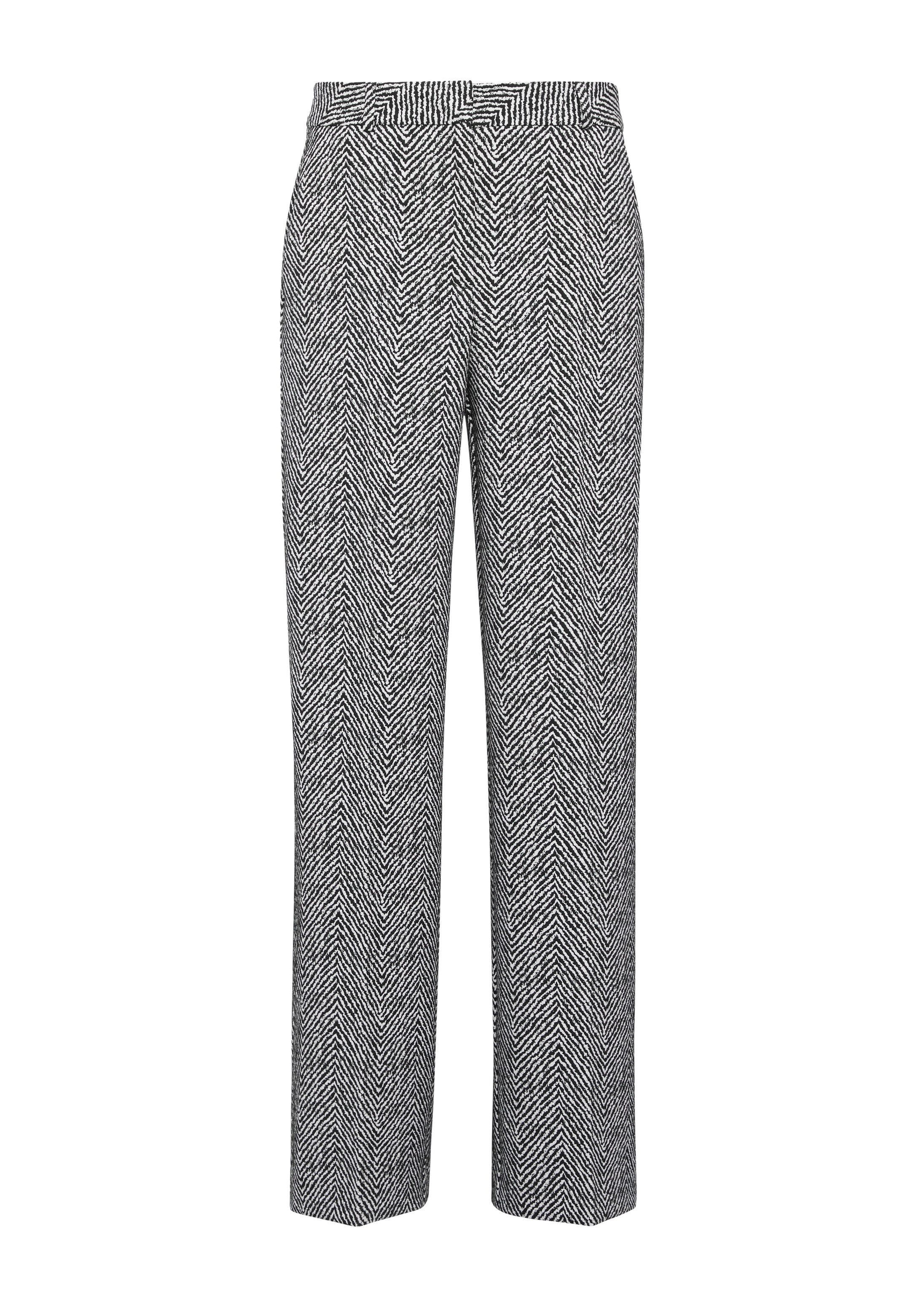 comma Chinos Hose Jacquard-Hose mit Wide Leg