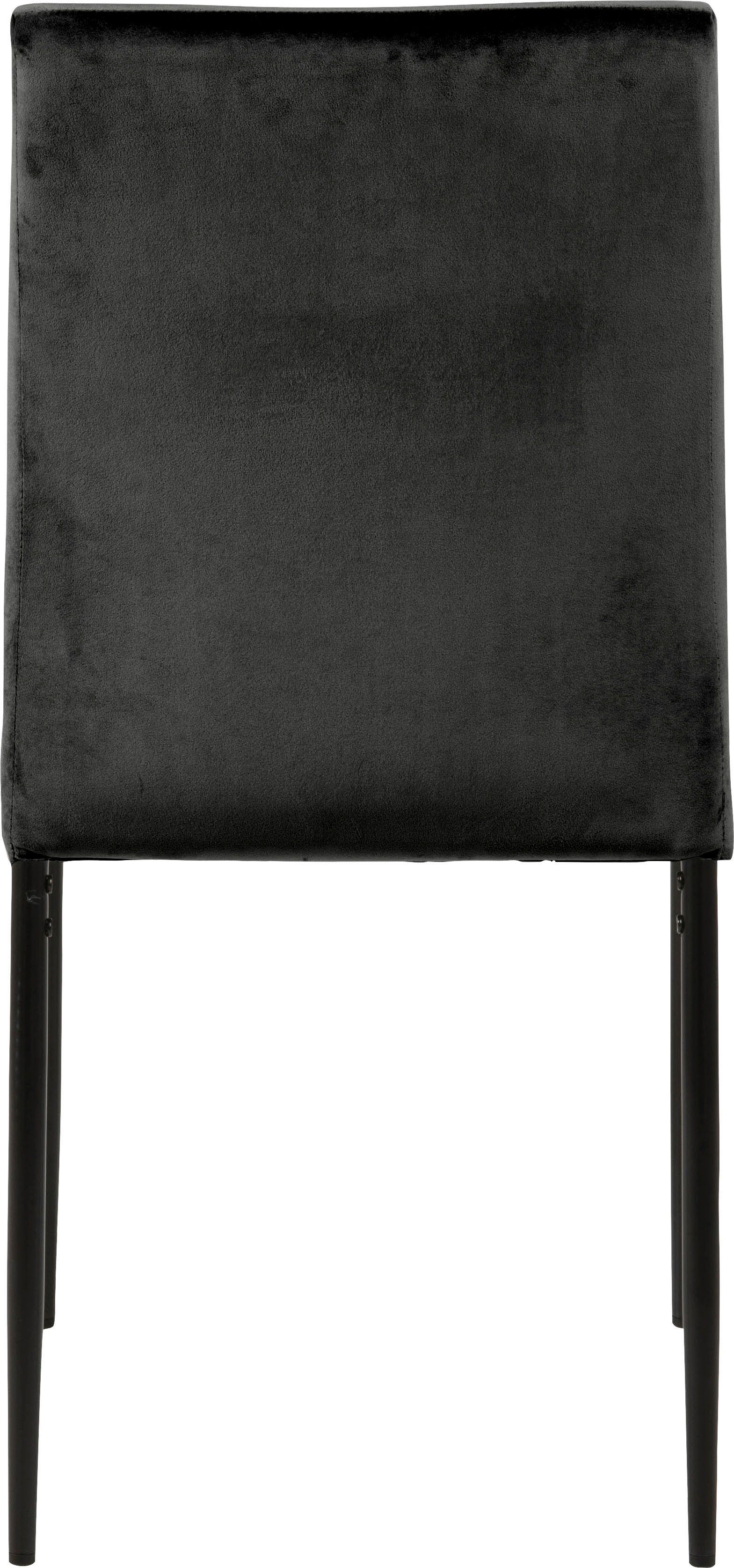 ACTONA GROUP Esszimmerstuhl Doris 2 (Set, Stoff, mit lebendigem Metallbeine St), schwarze schlanke