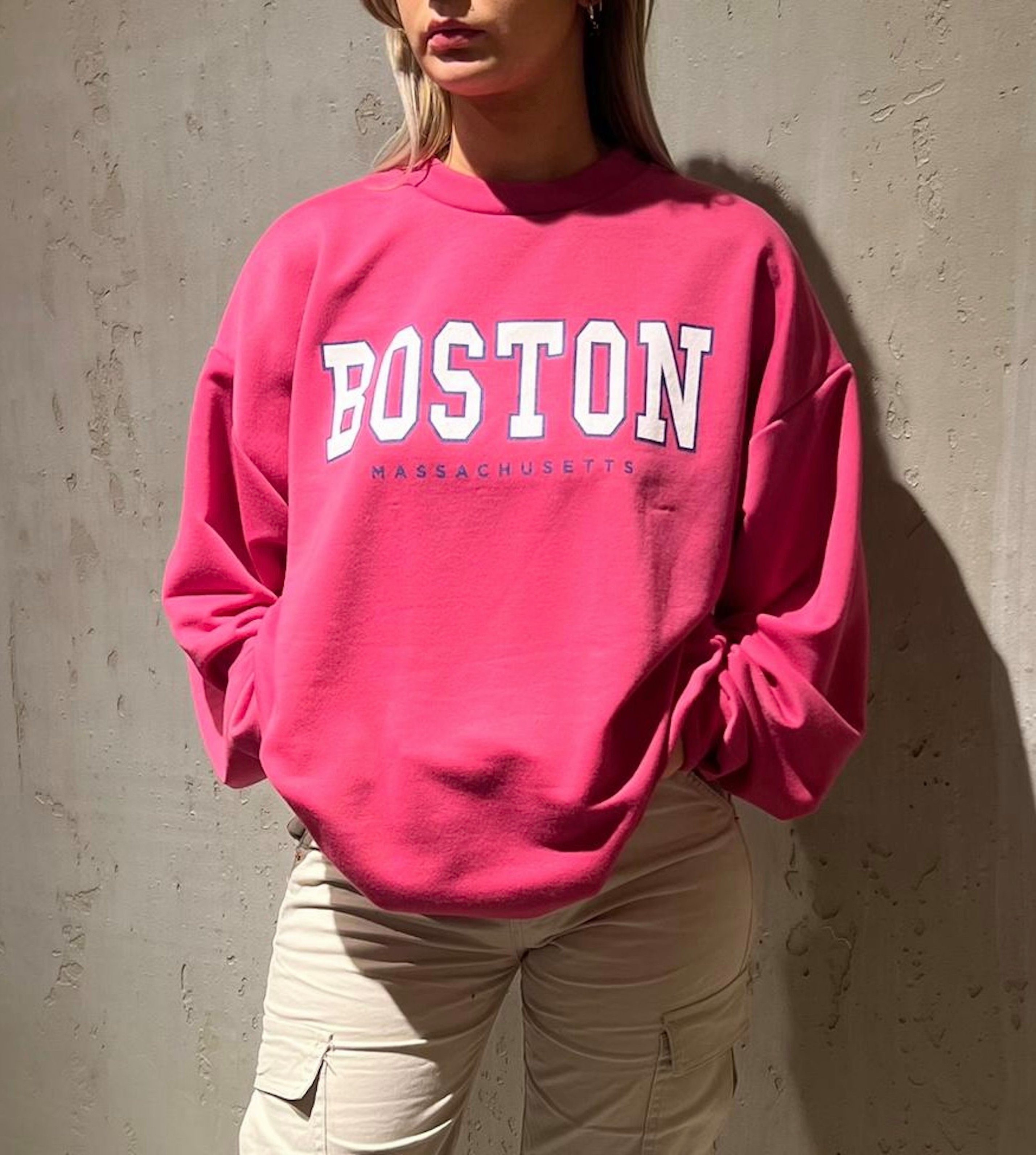 Worldclassca Sweatshirt Worldclassca Oversized Sweatshirt College BOSTON Sweater PulloveR