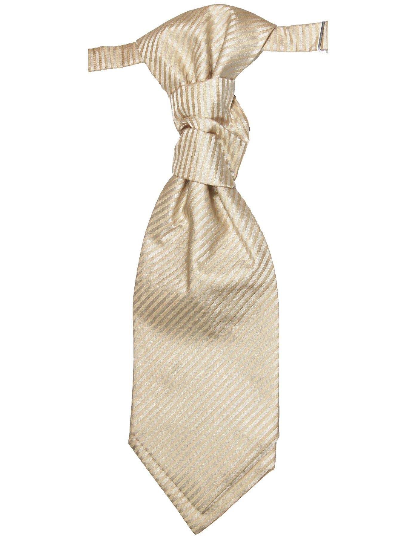 Paul Malone Krawatte Elegantes Herren Plastron gestreift Hochzeitskrawatte - vorgebunden cappuccino v28
