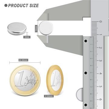 COOL-i ® Magnet (60 Stück), 10x2mm, extra stark 2KG Magnettafel N52 Haftstärke
