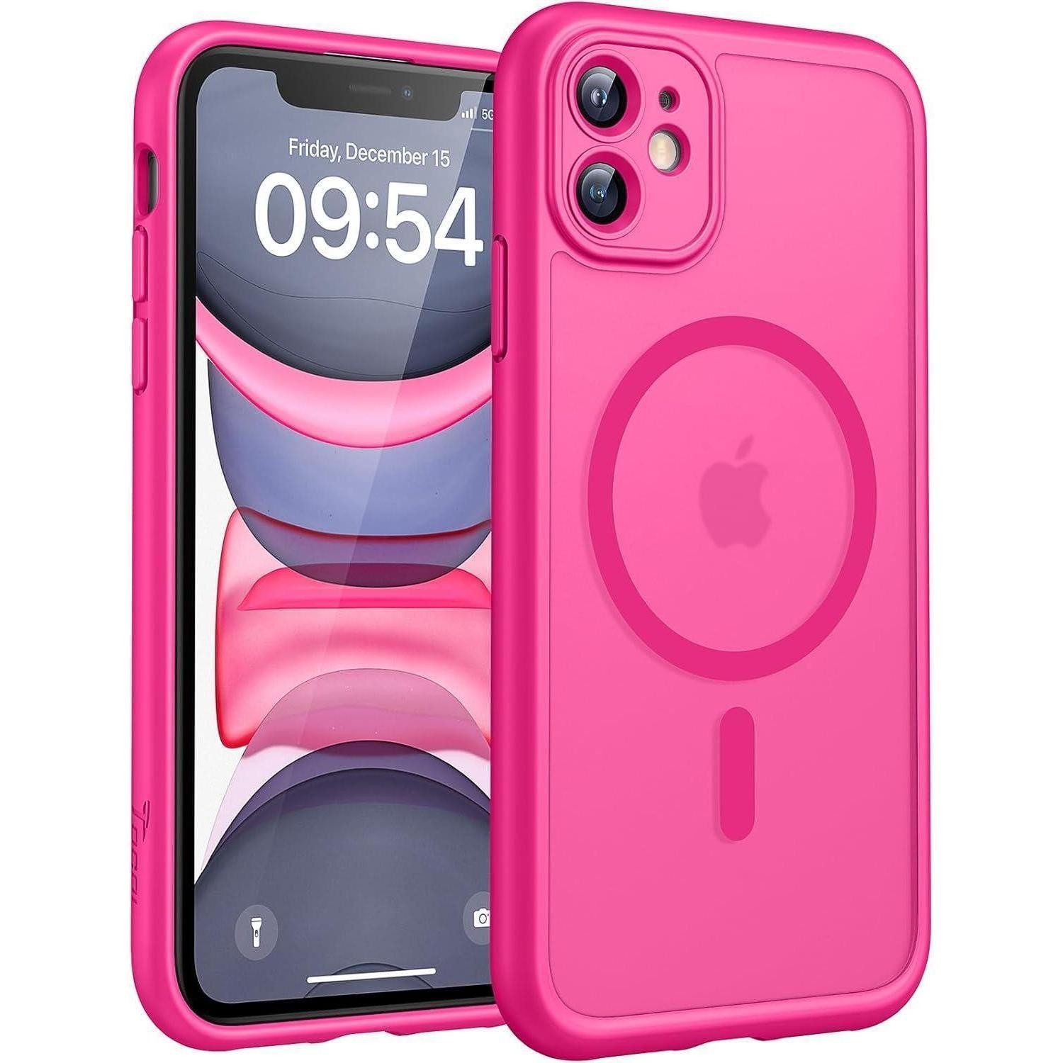 LuxusKollektion Handyhülle iPhone 11 Hülle Magsafe Transluzent Heißes Rosa