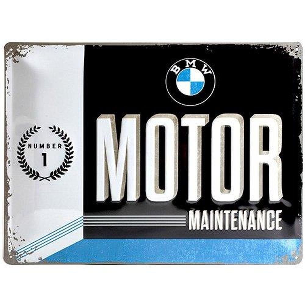 Nostalgic-Art Metallschild Blechschild Metallschild 30x40cm - BMW Motor Maintenance