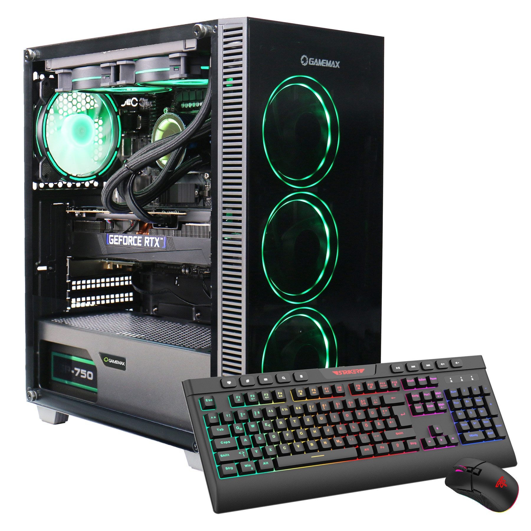 GAMEMAX Draco XD 7978 AMD Ryzen 5 9600X 16GB DDR5 1TB SSD RTX 5070 Gaming-PC (AMD Ryzen 5 9600X, RTX 5070, 16 GB RAM, 1000 GB SSD, Wasserkühlung, Windows 11, DDR5 RAM, Wasserkühlung)