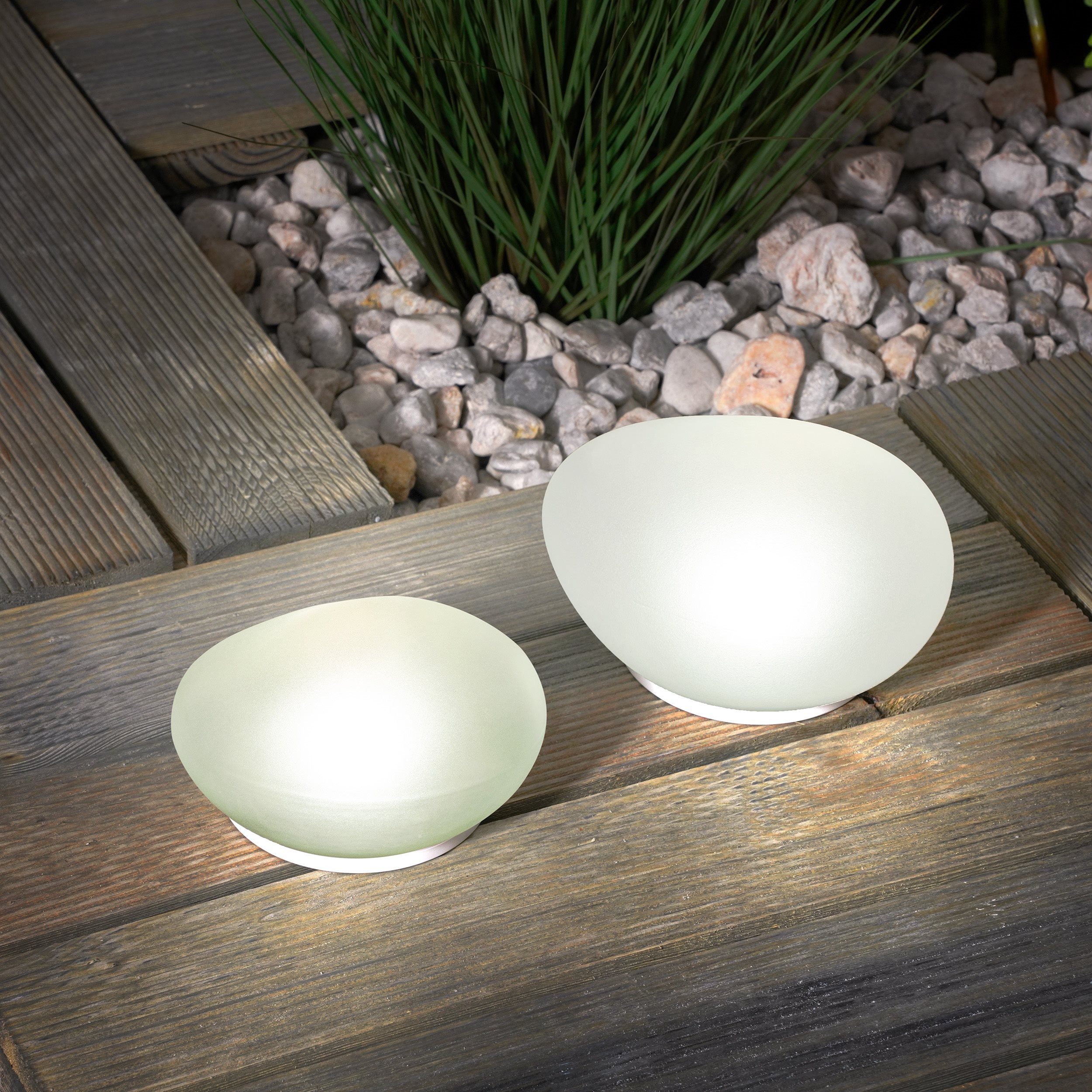 esotec LED Gartenleuchte 2er Set Solar Echtglas Leuchtsteine 4100K neutralw günstig online kaufen