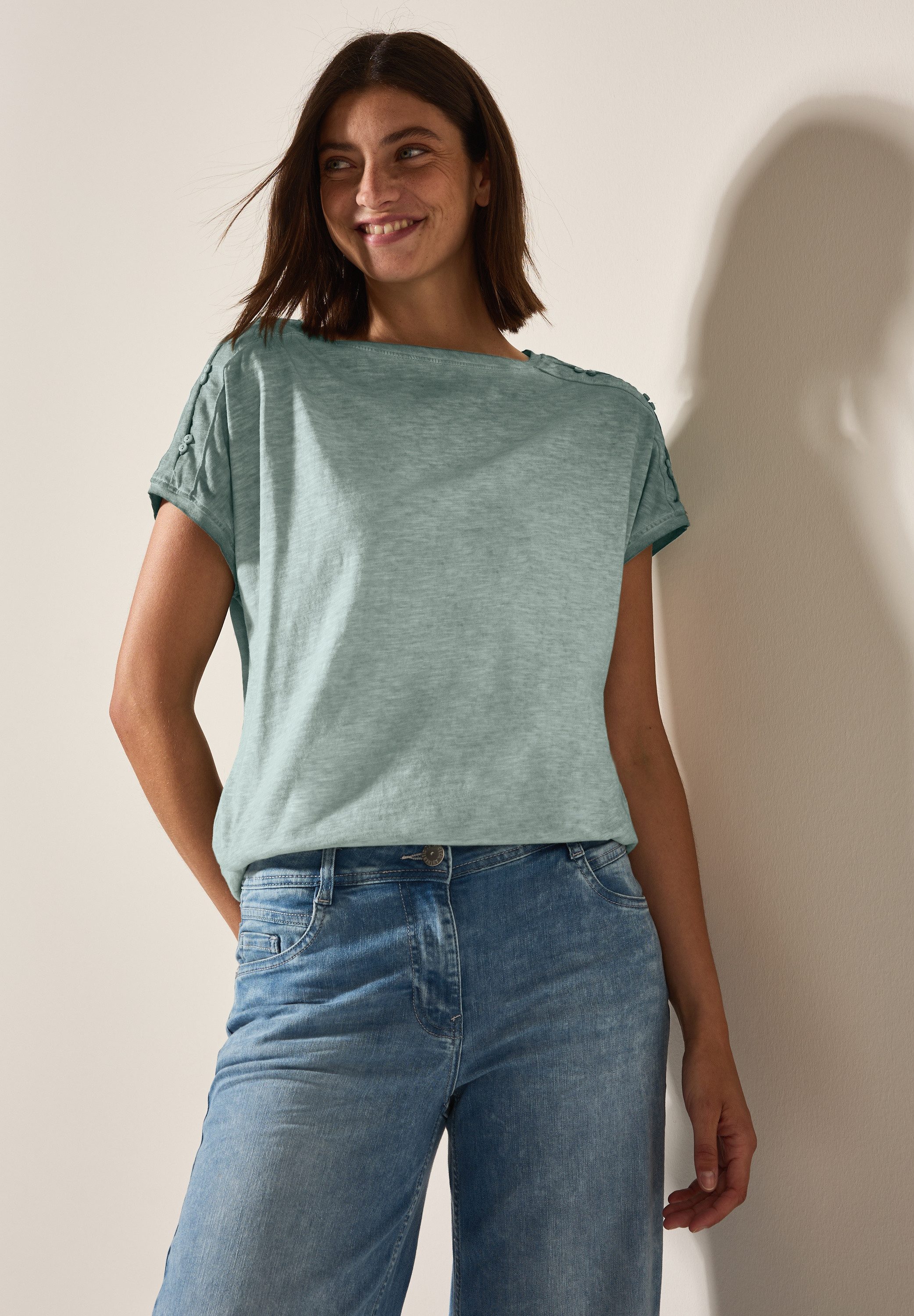 CECIL T-Shirt mit Knopfdetail günstig online kaufen