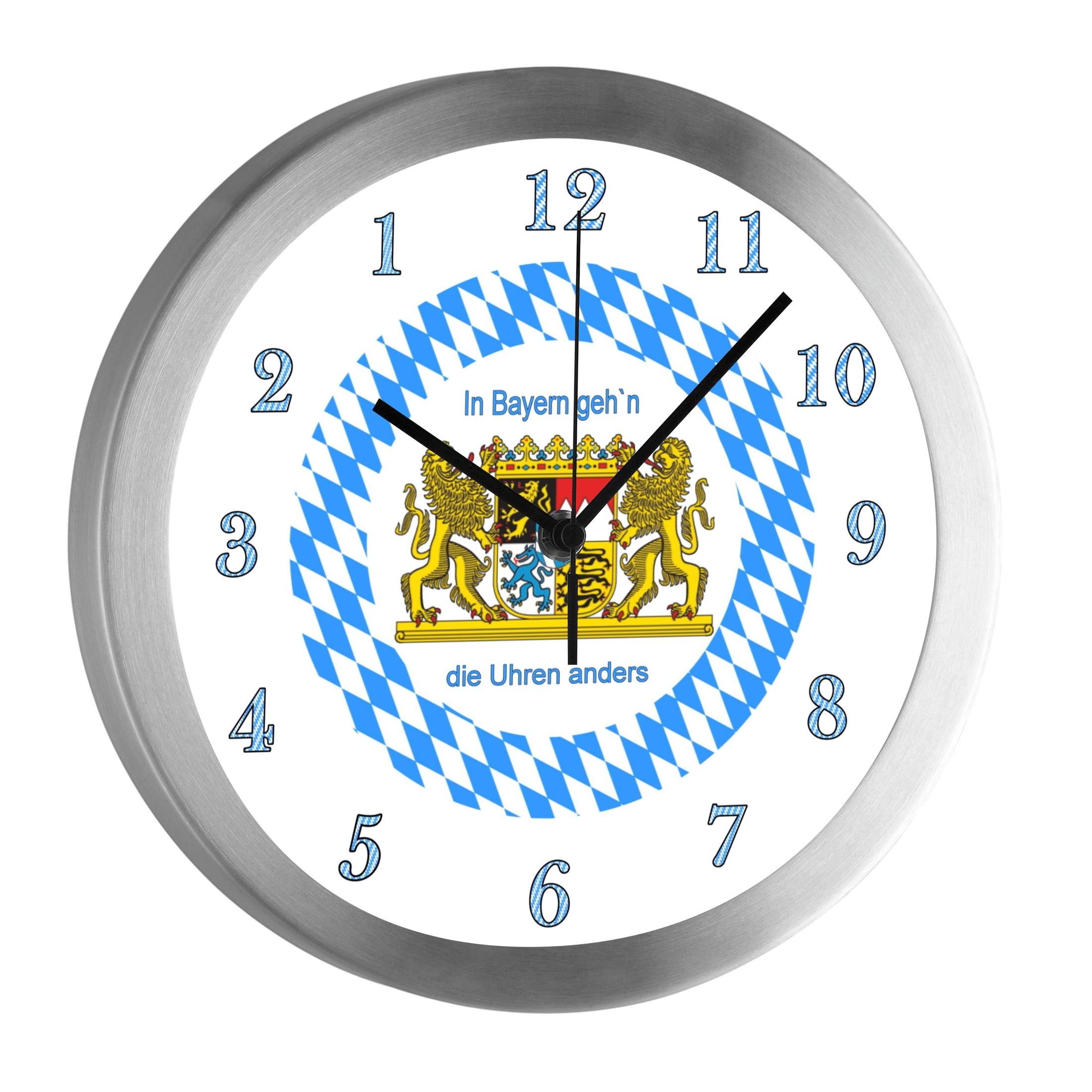 CreaDesign Wanduhr Wanduhr Bayern, rückwärtslaufende Zeiger, In Bayern gehe günstig online kaufen