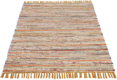 Teppich Kelim Chindi, Wendeteppich, carpetfine, rechteckig, Höhe: 6 mm, handgewebt, Fleckerlteppich mit Fransen, auch vielen in Доріжкаgrößen