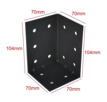 Prima-Online Möbelbeschlag Bettwinkel 70x70x104 mm Schwarz Bettverbinder Winkelbeschlag (1 St)