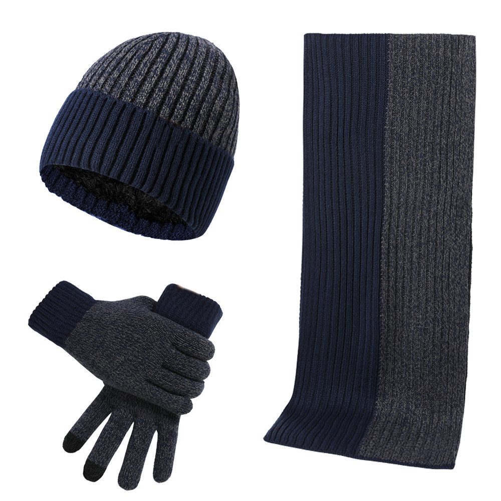 Blusmart Mütze & Schal Farbblock-Strickschal, Mütze, Handschuhe (Unisex win günstig online kaufen
