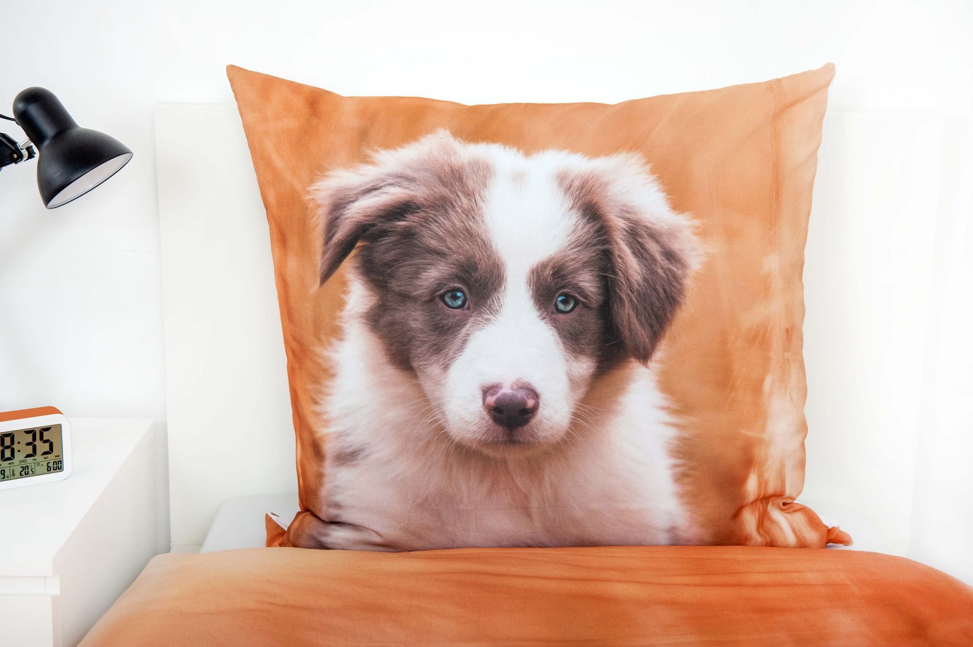 Herding Kinderbettwäsche Bettwäsche Set mit Hund Welpe135 x 200 cm 80 x 80 cm 100% Baumwolle, 2 teilig, Langlebig
