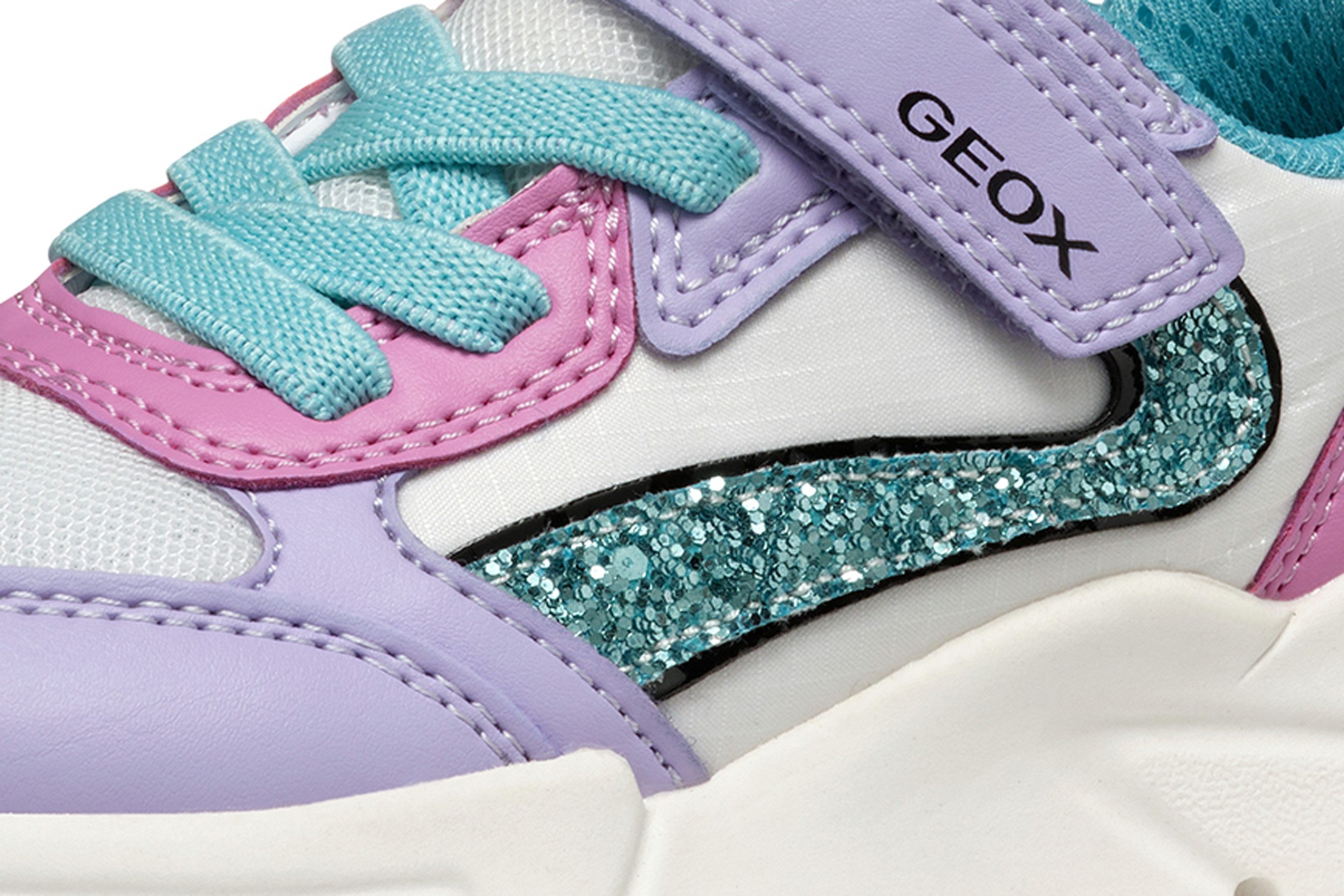 Geox J LOFTUS GIRL Sneaker Slipper mit praktischem Klettverschluss, Größenschablone zum Download