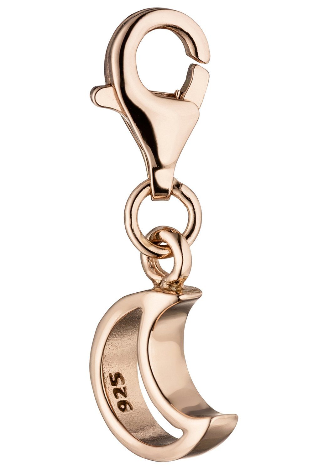 JOBO Charm-Einhänger Mond, 925 Silber roségold vergoldet