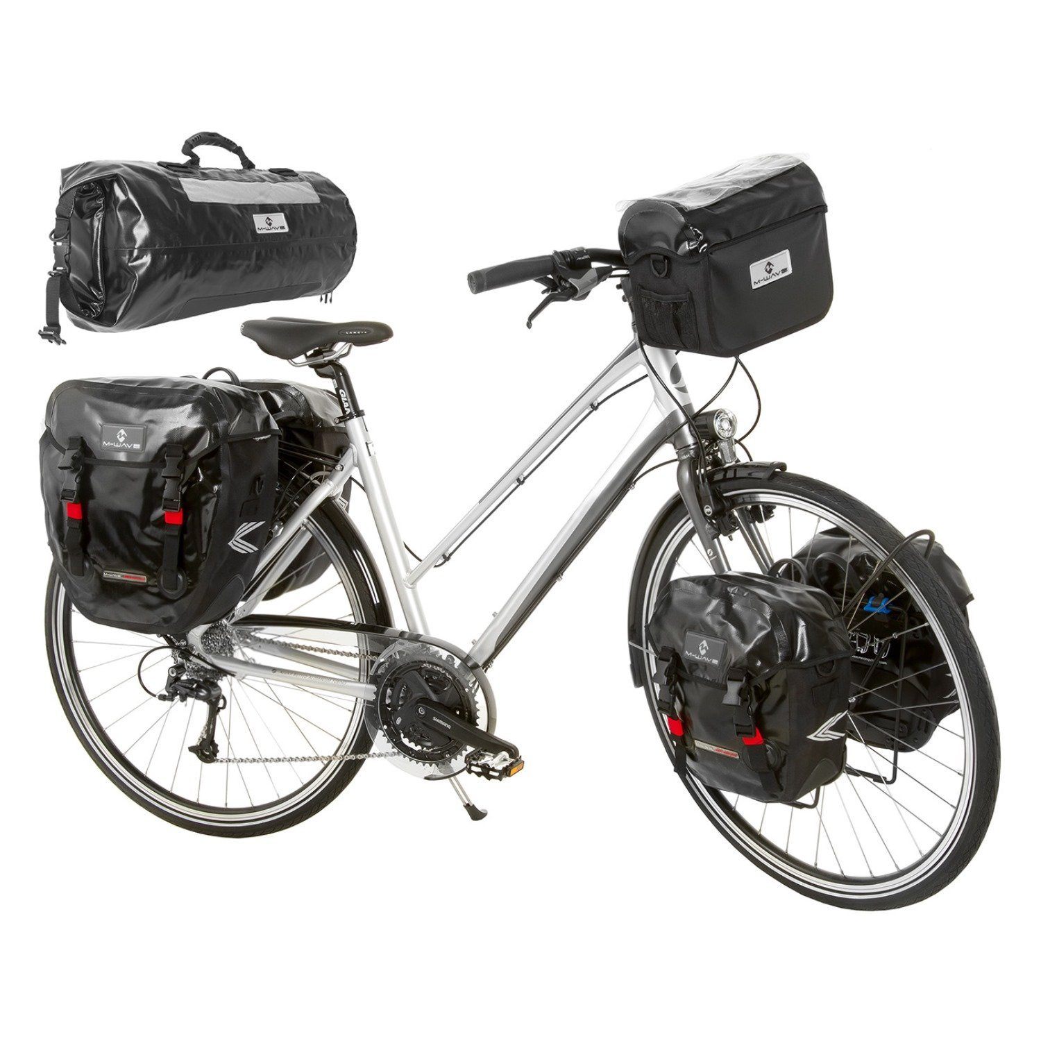 M-Wave Gepäckträgertasche Packsack Hudson Bay Wasserdicht 28L Schwarz, Bike Case wasserdicht Fahrrad-Tasche 28L Gepäck