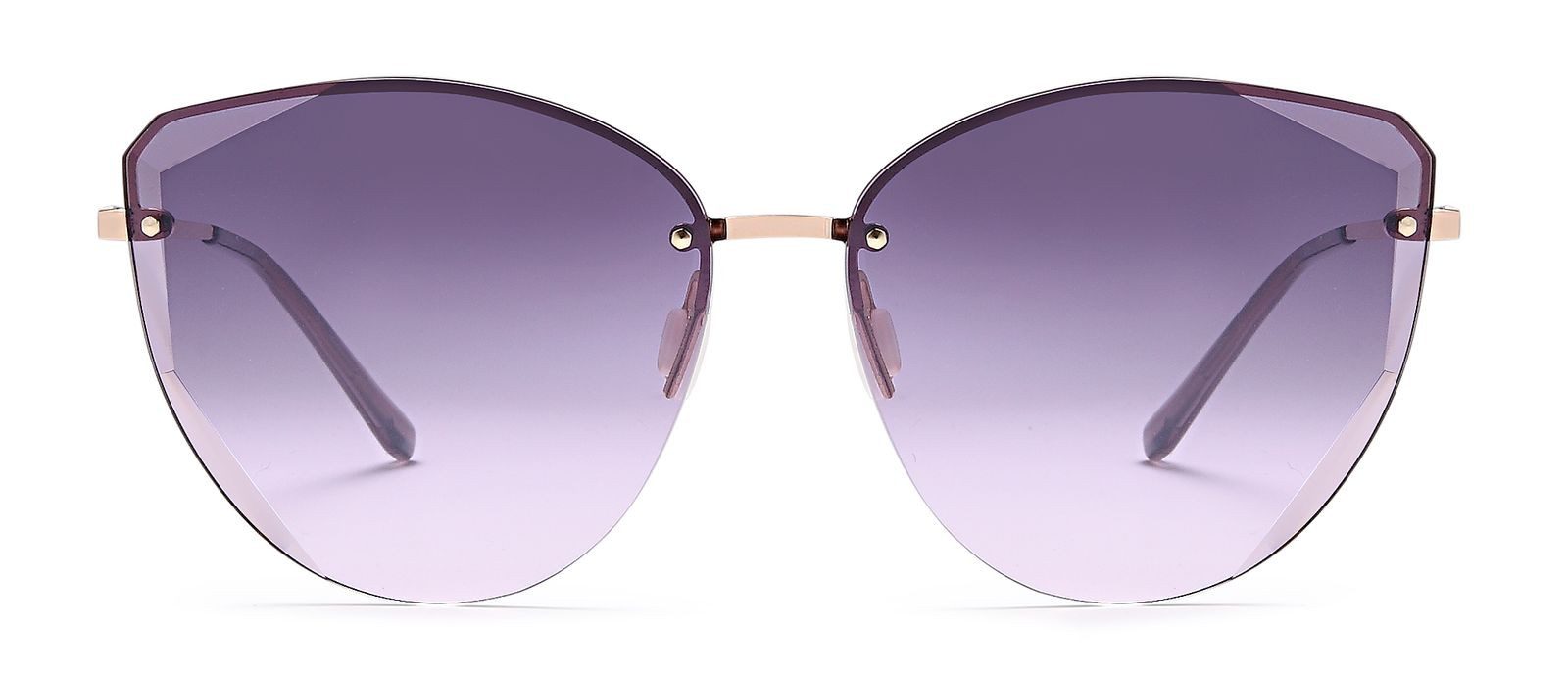 styleBREAKER Gestell Getönt / Gold Verlauf Glas Violett Sonnenbrille (1-St)