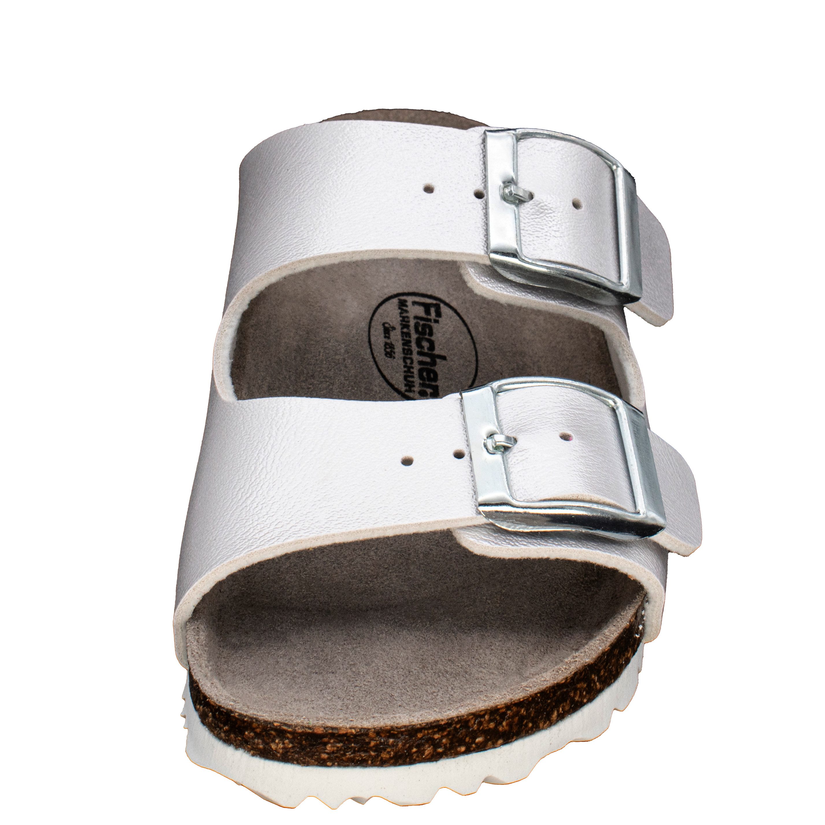 Fischer-Markenschuh Hawaii Pantolette aus Vegano (Lederimitat), mit Fleecefutter, gepolstertes Fußbett