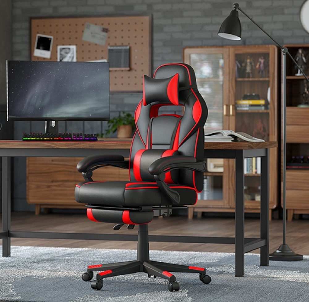 SONGMICS Gaming-Stuhl, ergonomischer Bürostuhl, Home-Office Rot | Stühle