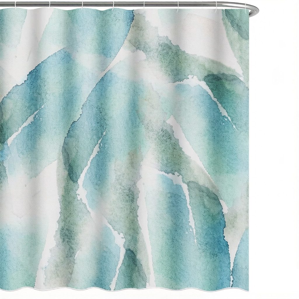 Diwzbyn Duschvorhang Moderne Abstrakte Kunst Aquarell Marmor Farbverlauf