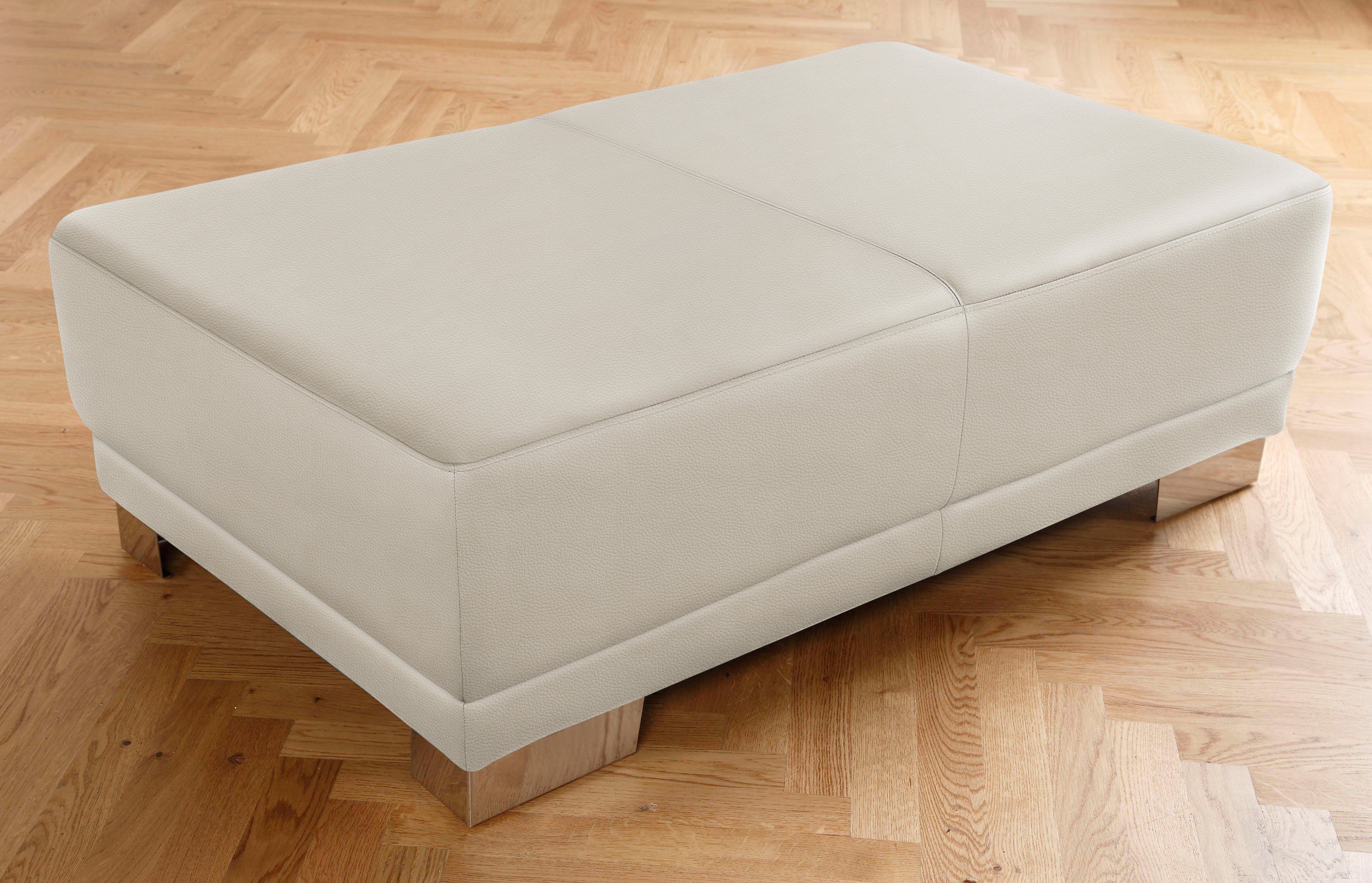 3C Candy Polsterhocker Menorca, Bezug Dickleder, passend zum Ecksofa