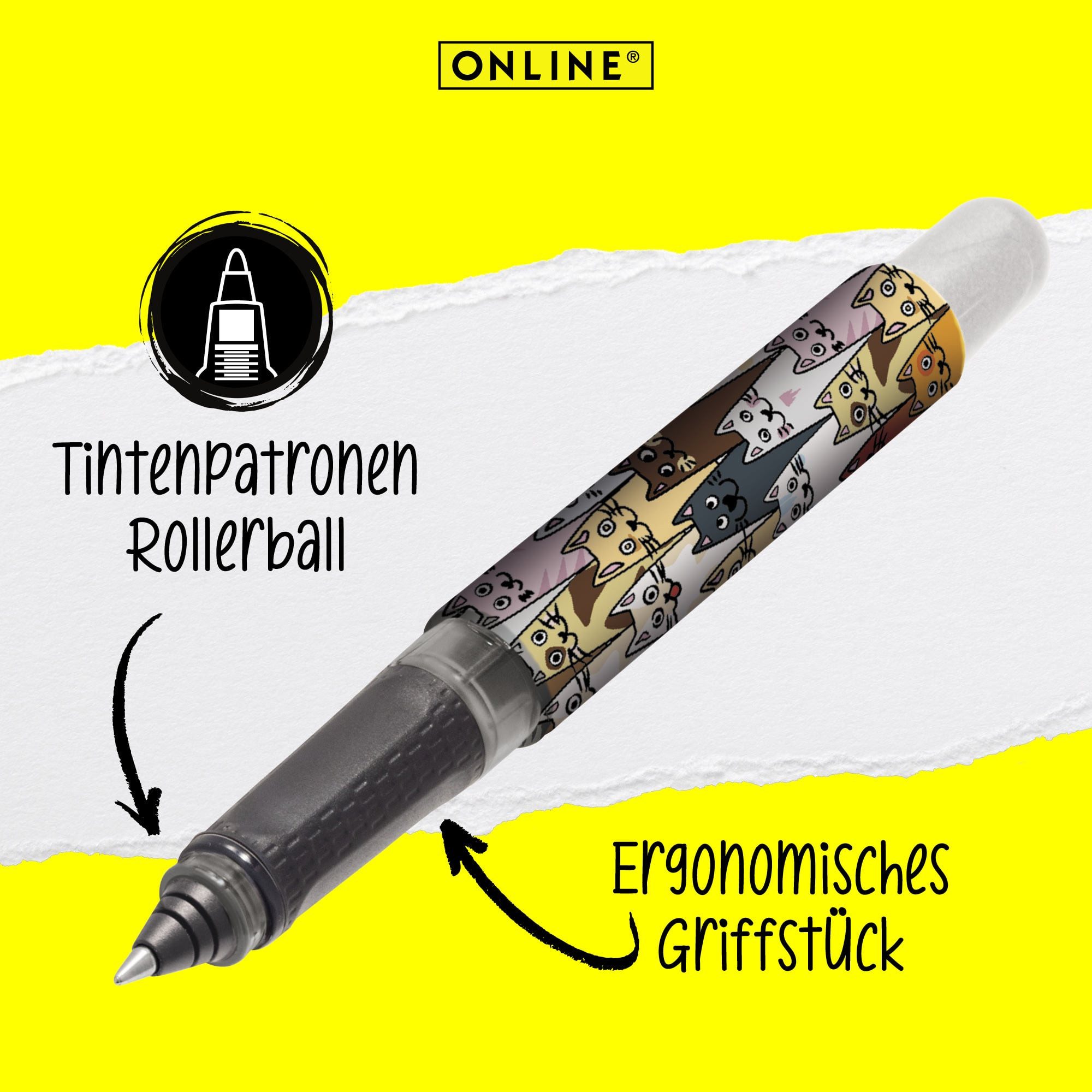 Online Pen Tintenroller College Tintenpatronen-Rollerball, ergonomisch, ideal für die Schule, hergestellt in Deutschland – Bild 2 von 5