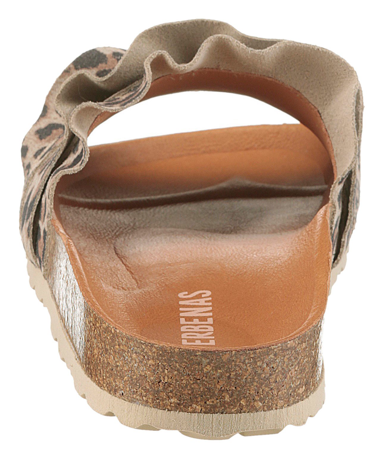 VERBENAS Rocio Roda Pantolette Sommerschuh, Flat mit geschwungenen Laschenstoff