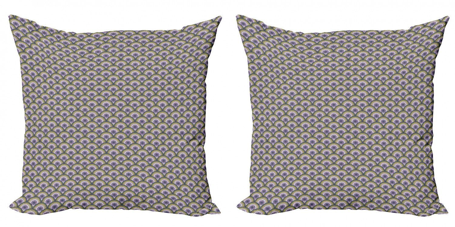 Kissenbezüge Modern Accent Doppelseitiger Digitaldruck, Abakuhaus (2 Stück), Kreis-Muster geometrische Wellig