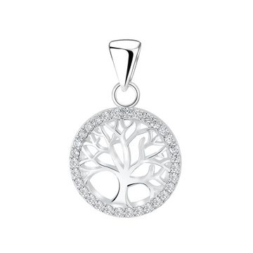 ALEXANDER YORK Kette und Anhänger Set TREE OF LIFE LEBENSBAUM Zirkonia weiß, 2-tlg., 925 Sterling Silber