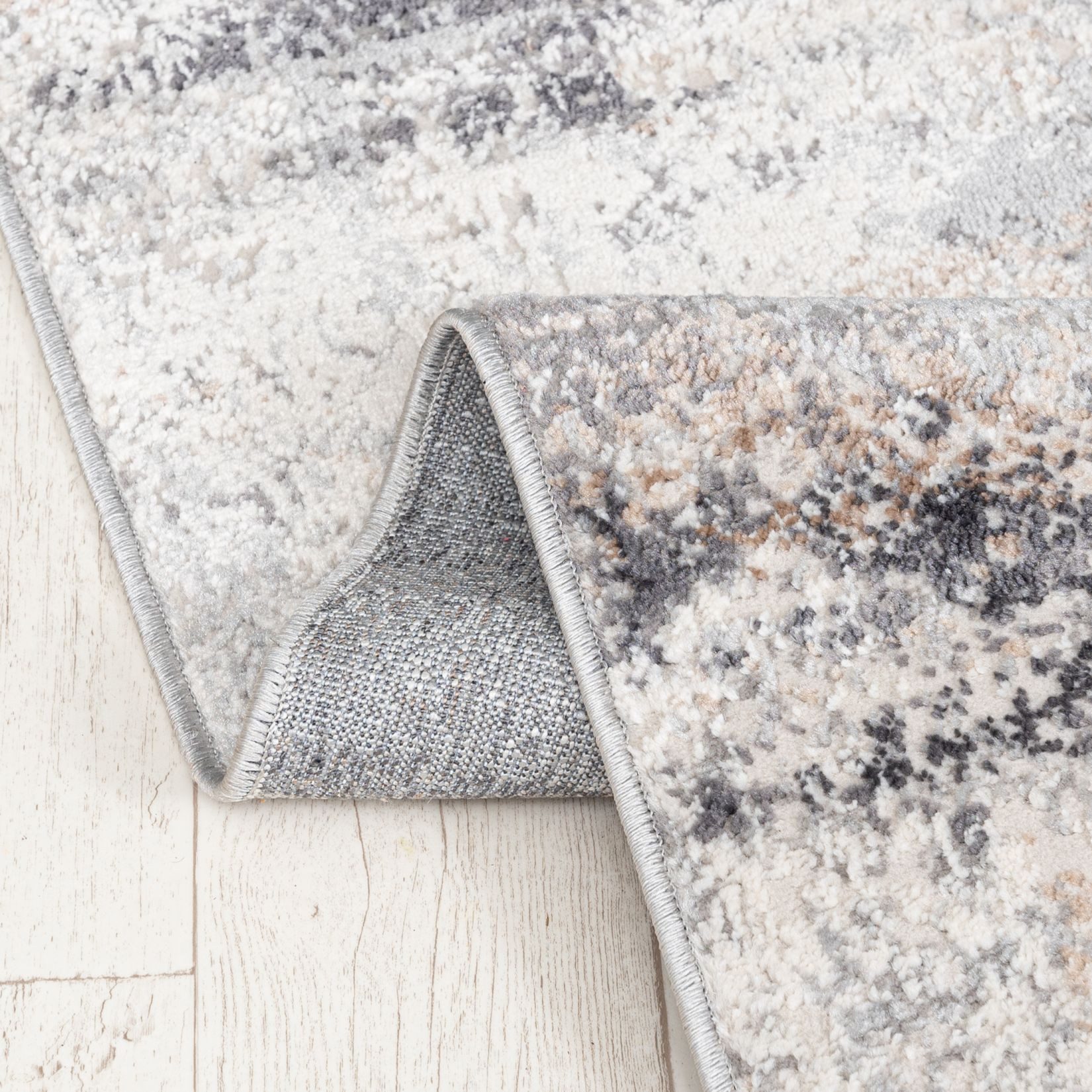 Mazovia Läufer Modern Abstrakt Beige Anthrazit Flur, Schlafzimmer, Diele, Fußbodenheizung – Bild 4 von 5