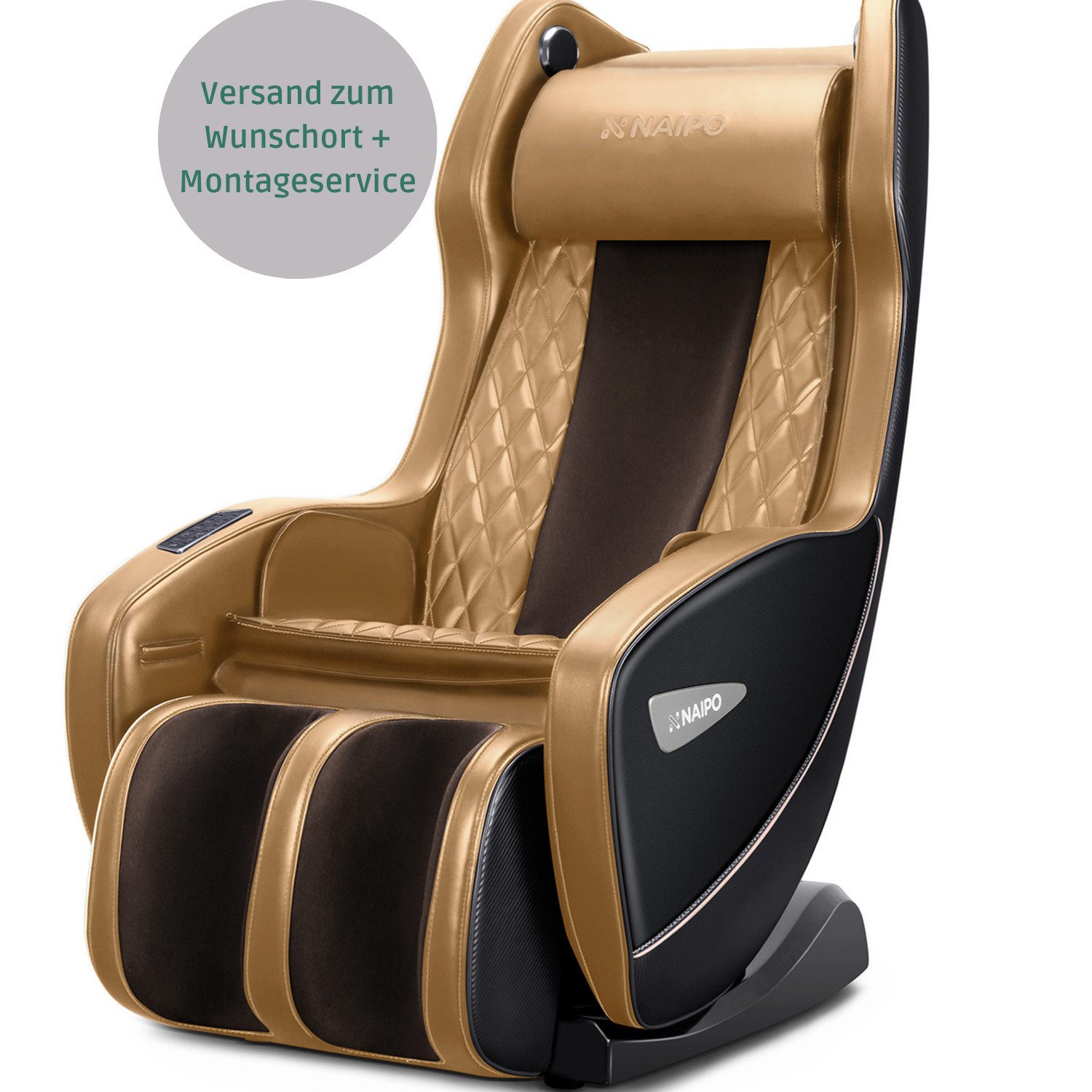 NAIPO Massagesessel, Massagestuhl mit Liegeposition, Bluetooth, Platzsparend