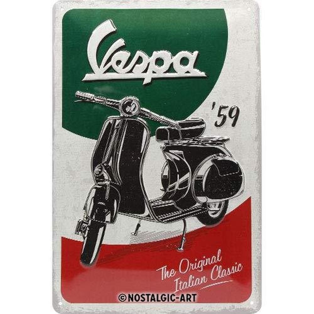 Metallschild Blechschild 20 x 30cm - Vespa - The Italian Classic