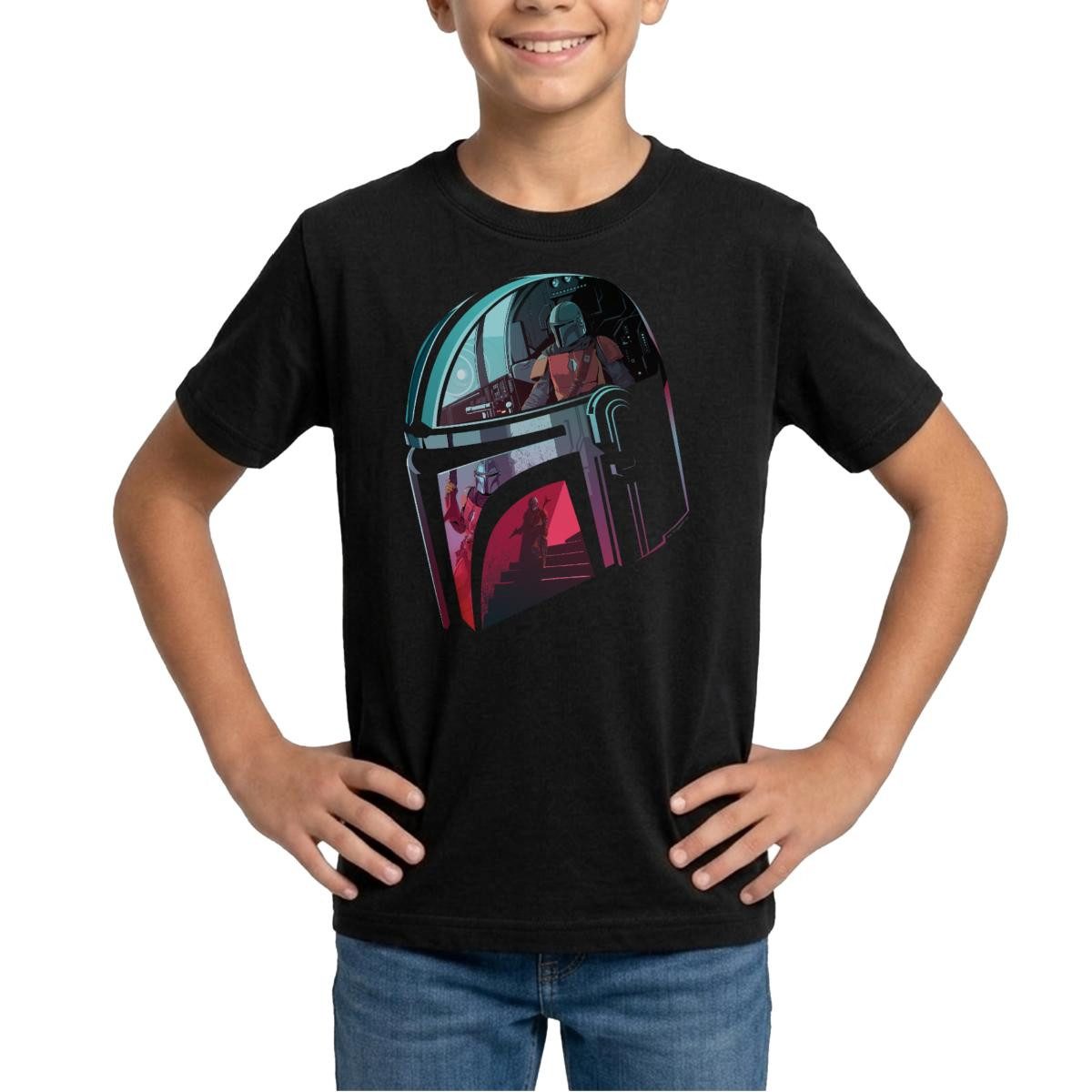 T-Shirt Star Wars: Mandalorian Verspiegelter Helm Teenager T-Shirt