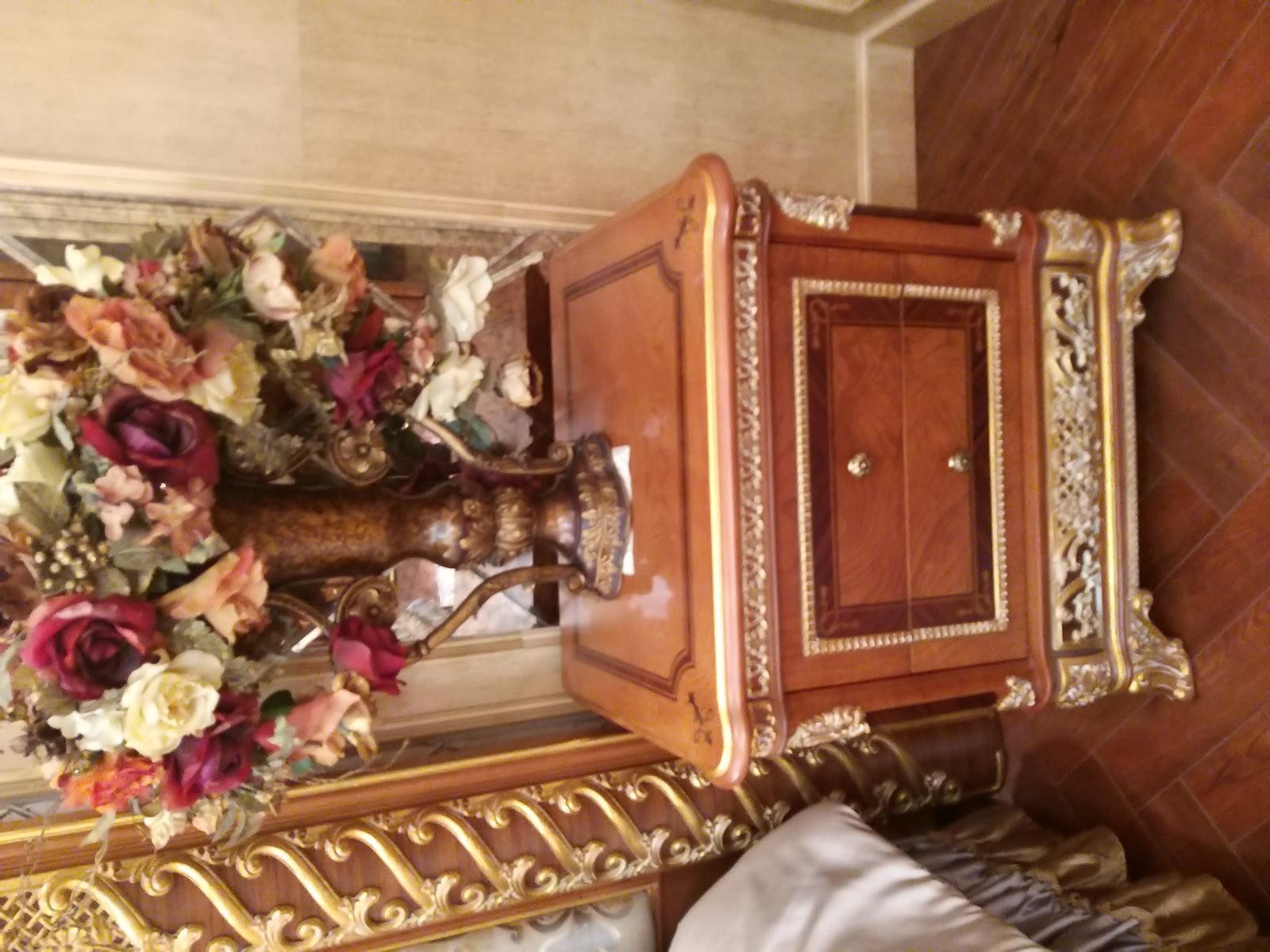 Xlmoebel Bett Ehebett im Barock-Rokoko-Stil mit antikem Design und Verzierungen (Doppelbett, Bett), Hergestellt in Europa