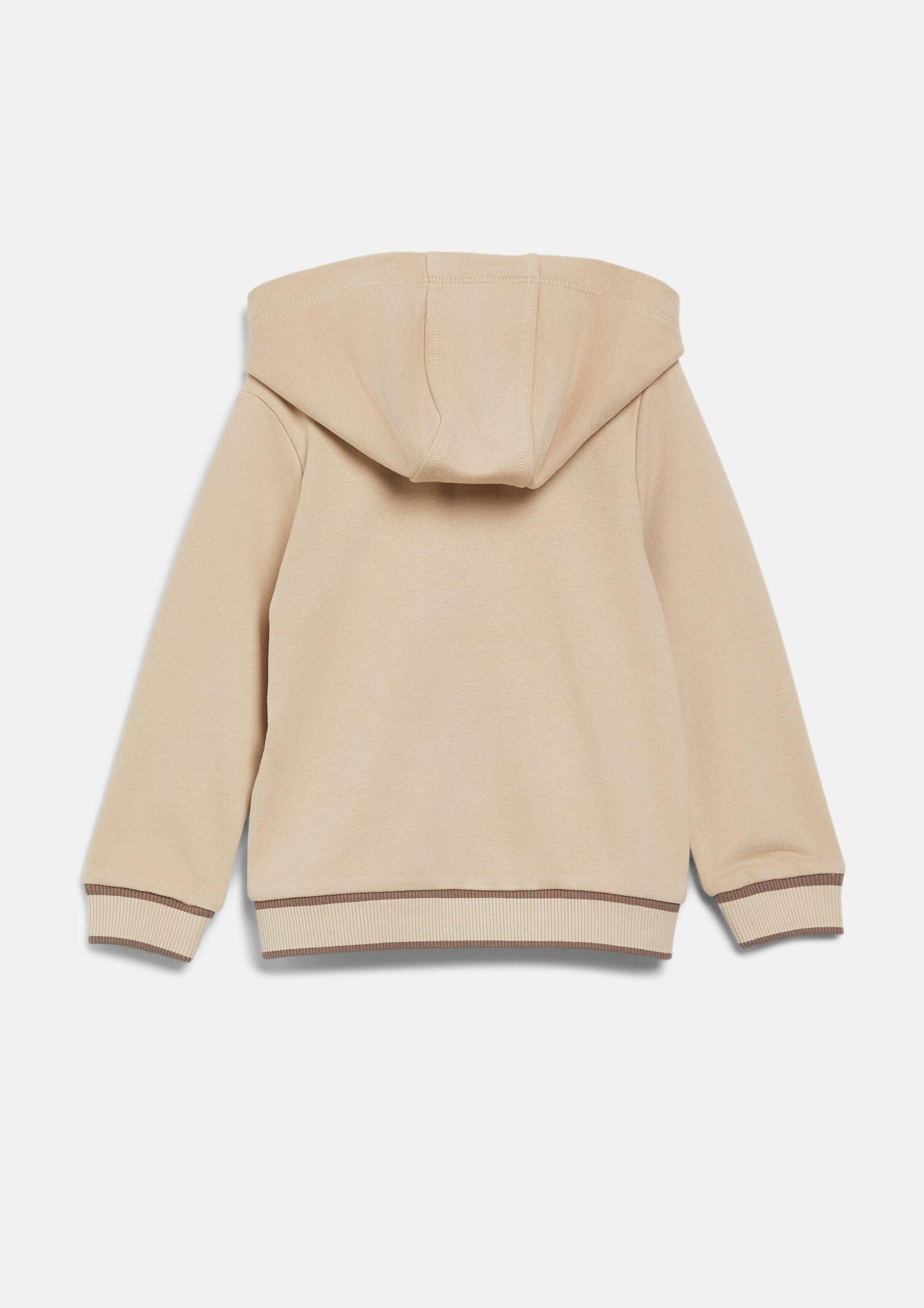 s.Oliver Sweatjacke Sweatshirt Jacke Sweatjacke mit Kapuze und Print-Detail – Bild 2 von 4