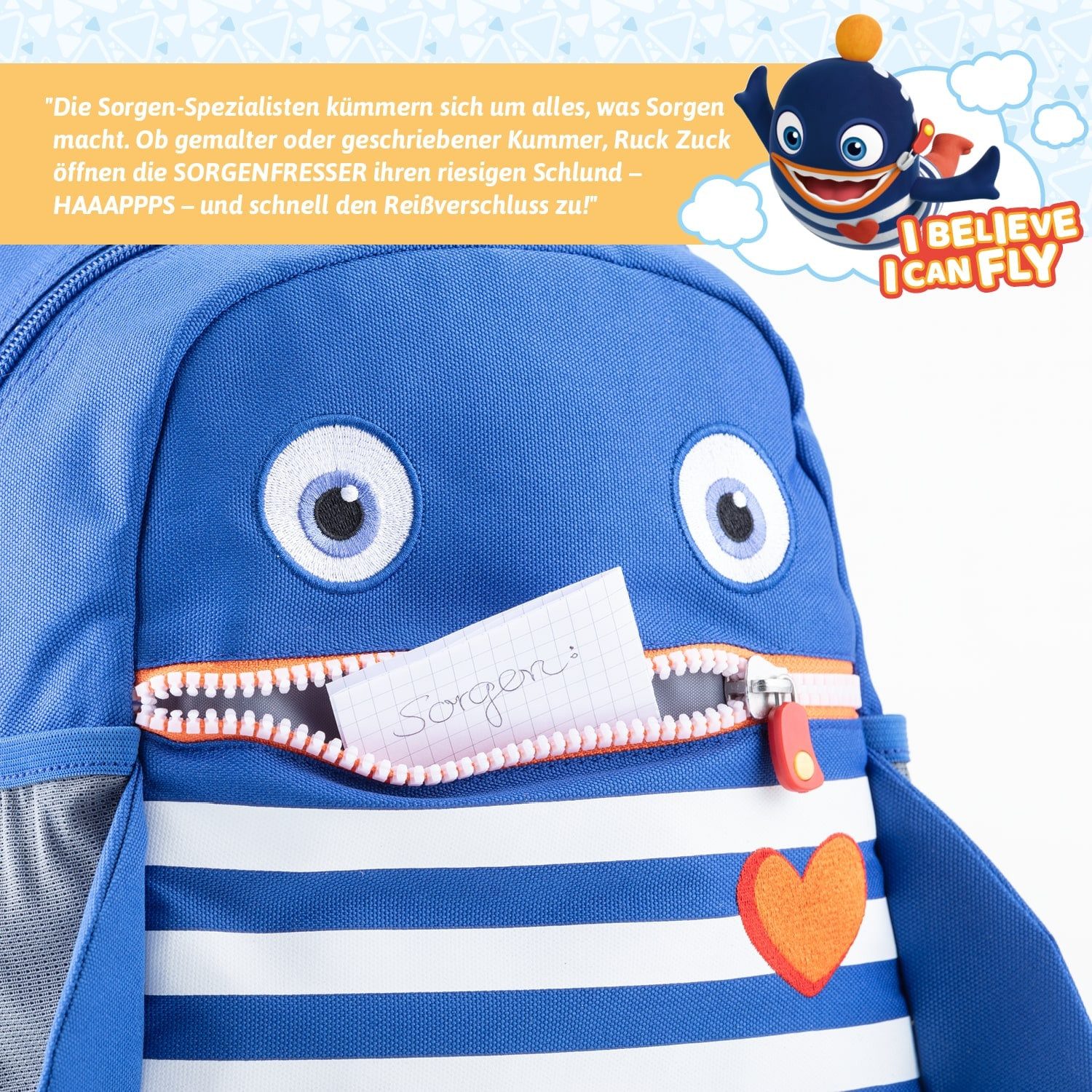 Skandika Kinderrucksack Sorgenfresser, Kinder Rucksack ab 1-5 Jahre für Mädchen und Jungen (Rückenteil und Träger weich gepolstert, Seitlich je eine Netztasche), 8 L, Namensschild, reflektierende Elemente, Kindergartenrucksack