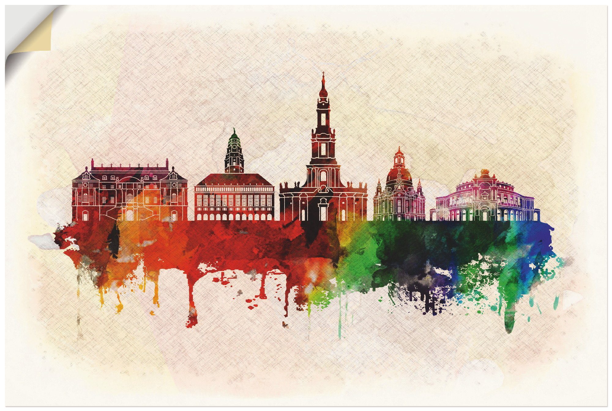 Artland Wandbild Dresden Deutschland Skyline, Deutschland (1 St), als Alubild, Leinwandbild, Wandaufkleber oder Poster in versch. Größen