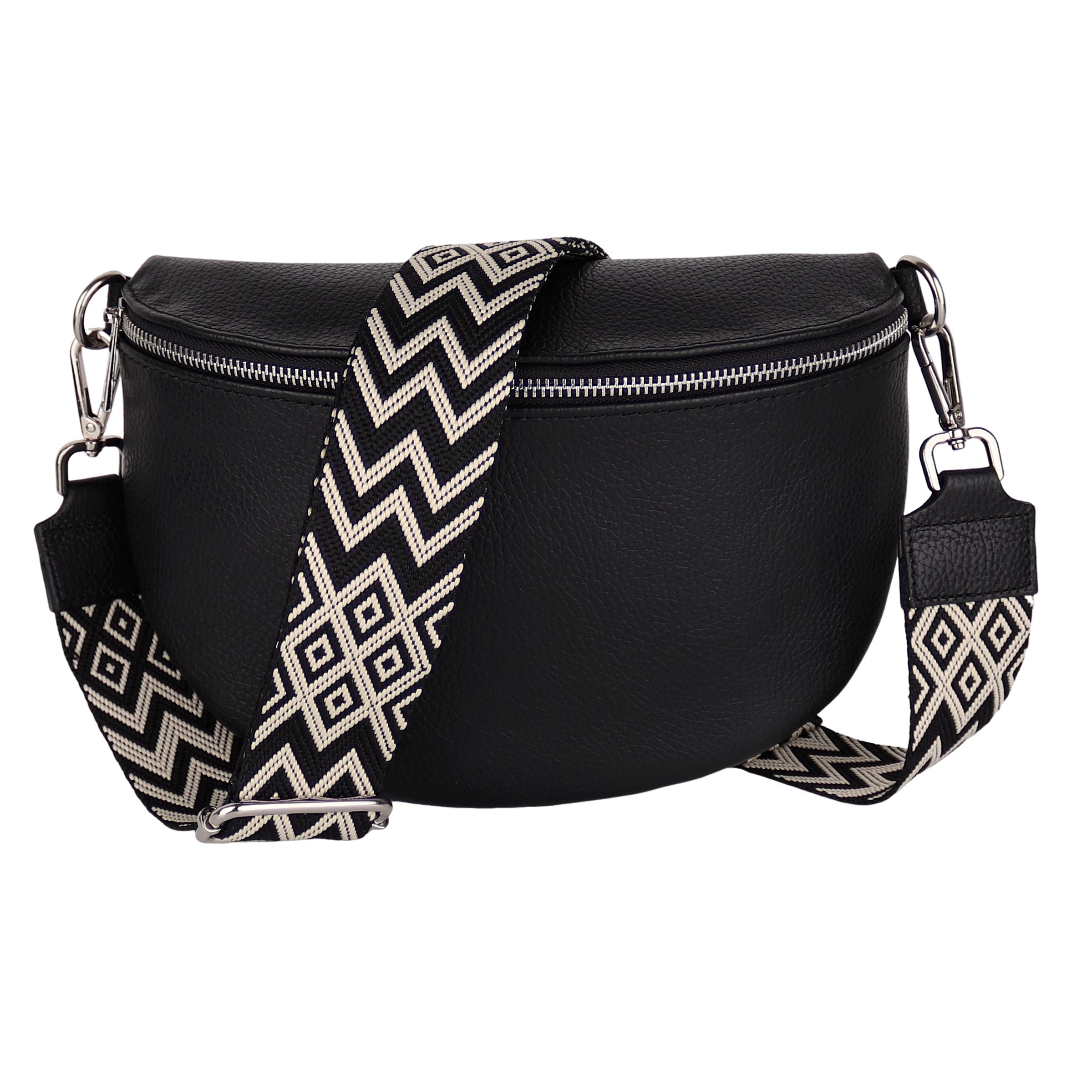 Bauchtasche Damen, aus Echtleder, Made in Italy,Umhängetasche; Brusttasche