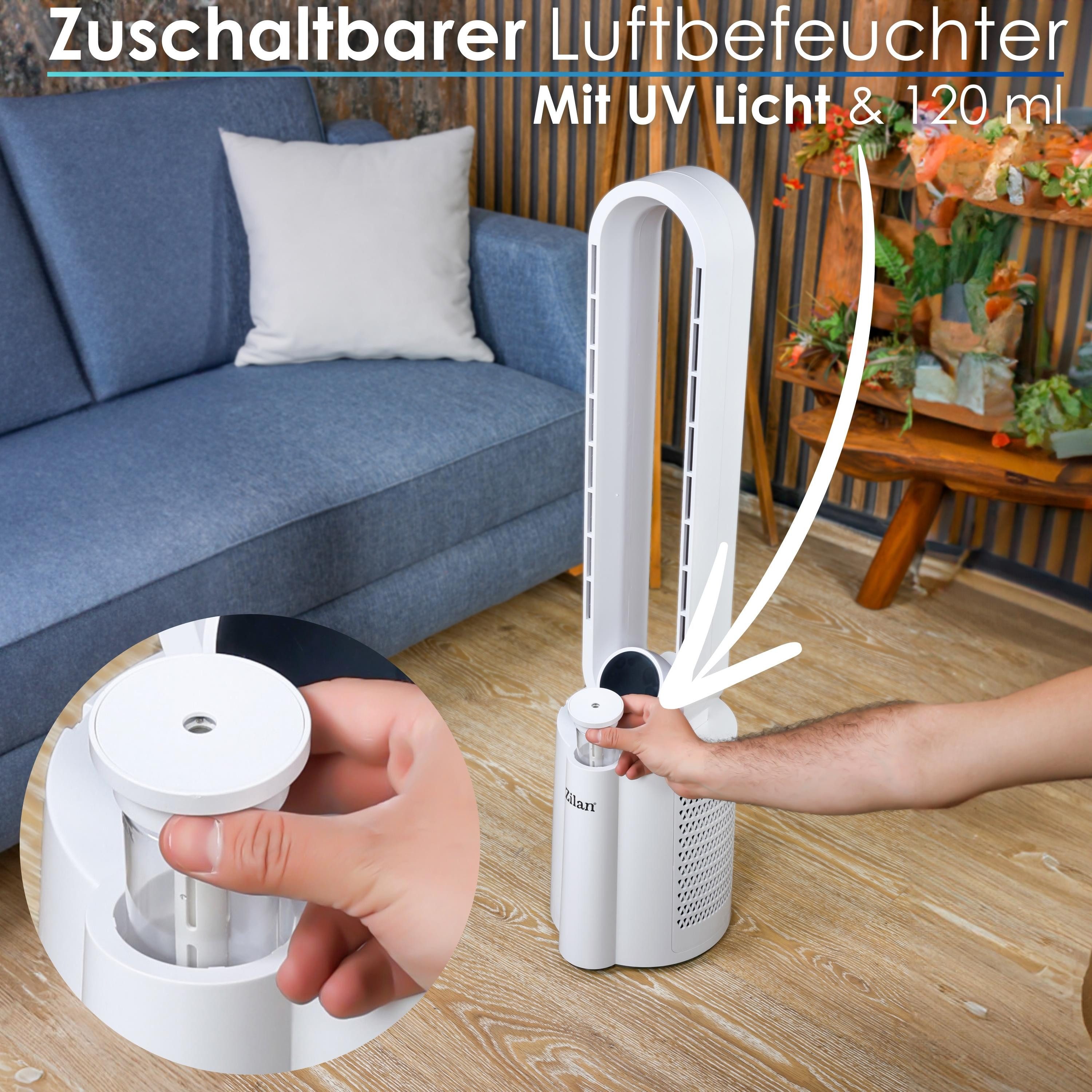 Zilan Turmventilator ZLN-1117, Fernbedienung, Integrierter Luftbefeuchter, günstig online kaufen