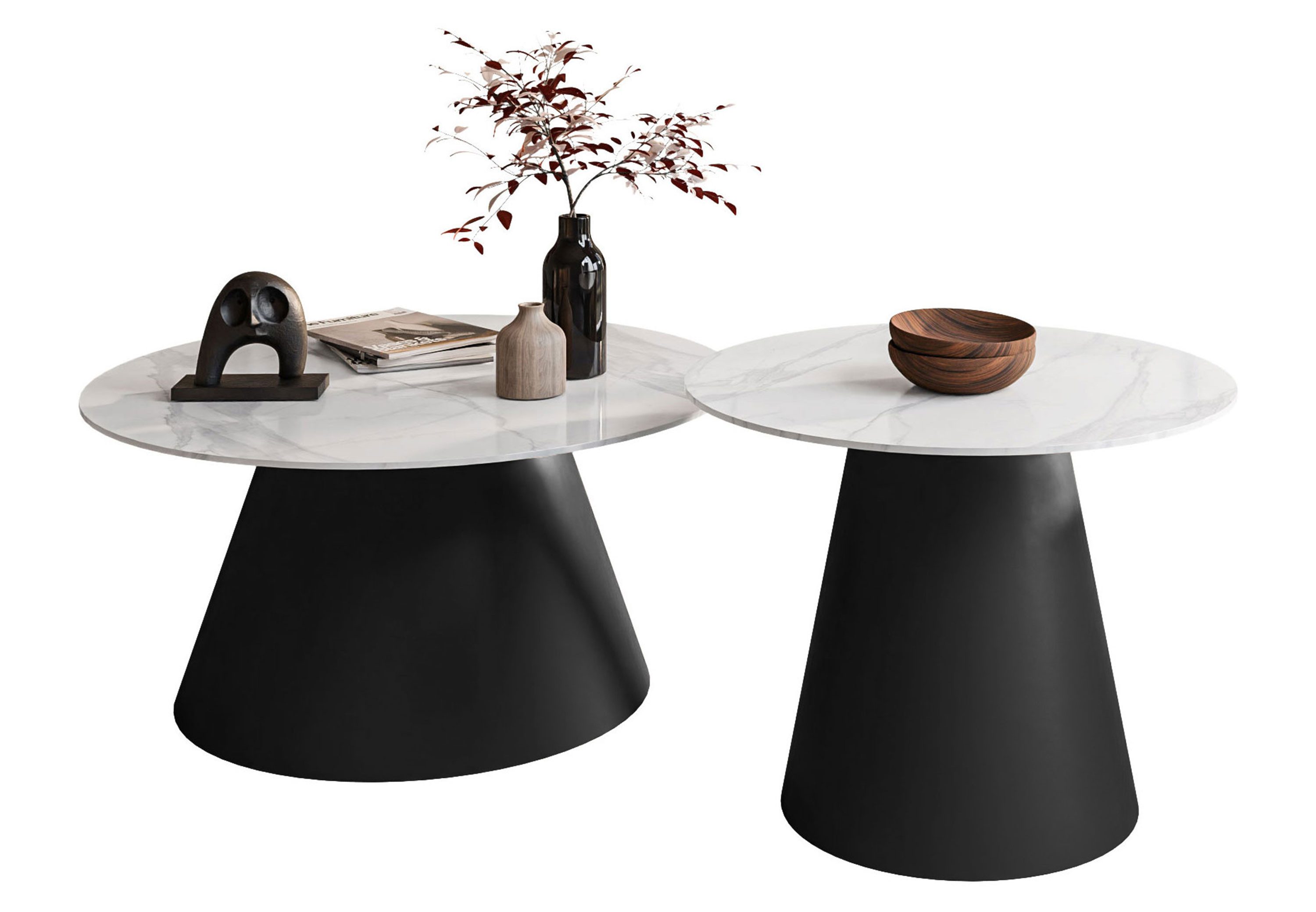 Lookway Couchtisch CARTELLE 2in1 Runder Sofatisch mit Tischplatte in Hochgl günstig online kaufen