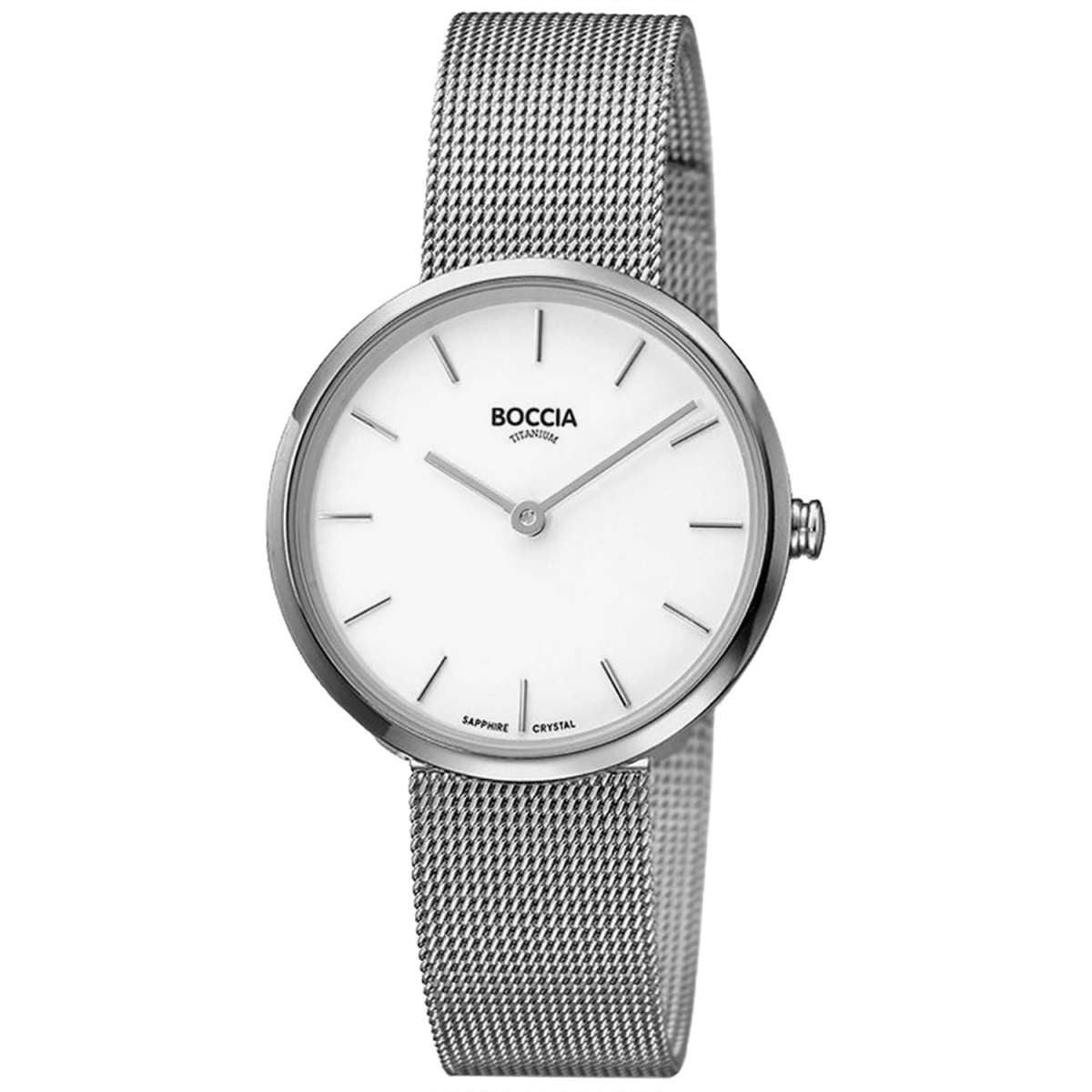 Boccia Quarzuhr 3279-08, Titanuhr für Damen Quarz mit Saphirglas